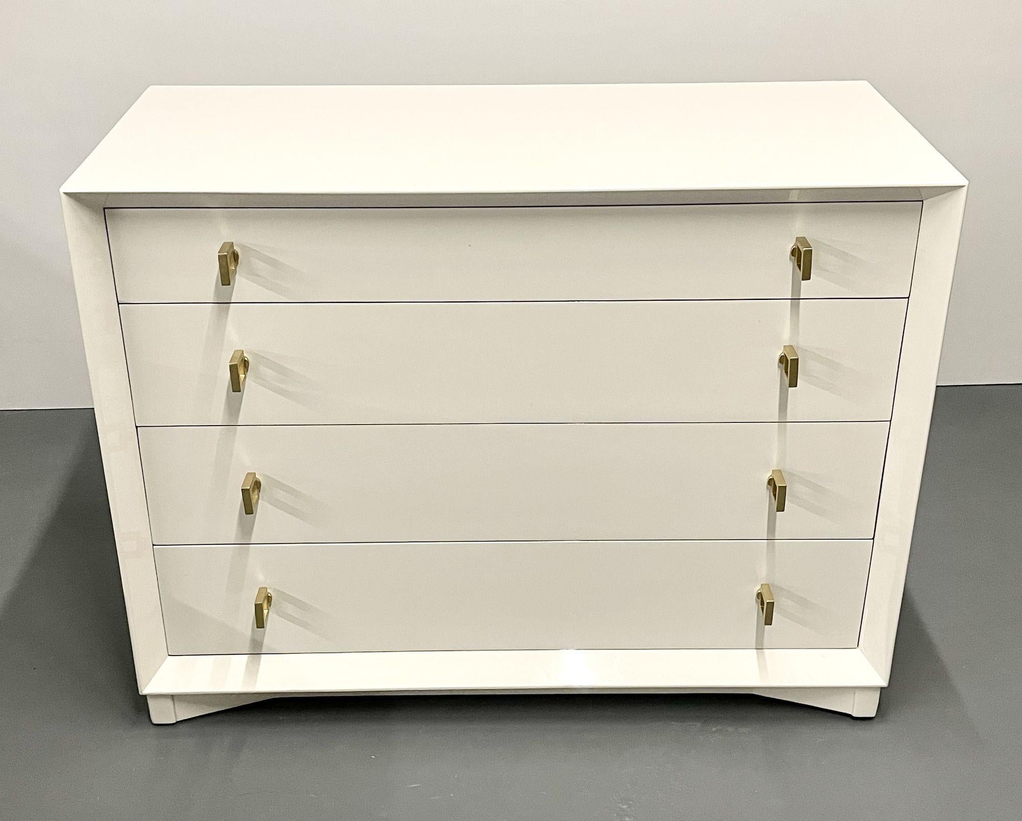 Mid-Century Modern Dresser/Chest, Nightstand, White Lacquer, Paul Frankl 5