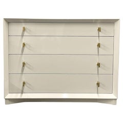 Mid-Century Modern Dresser/Chest, Nightstand, White Lacquer, Paul Frankl