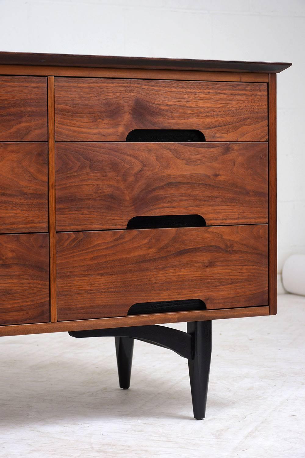 Mid-Century Modern Lacquered Walnut Dresser 1