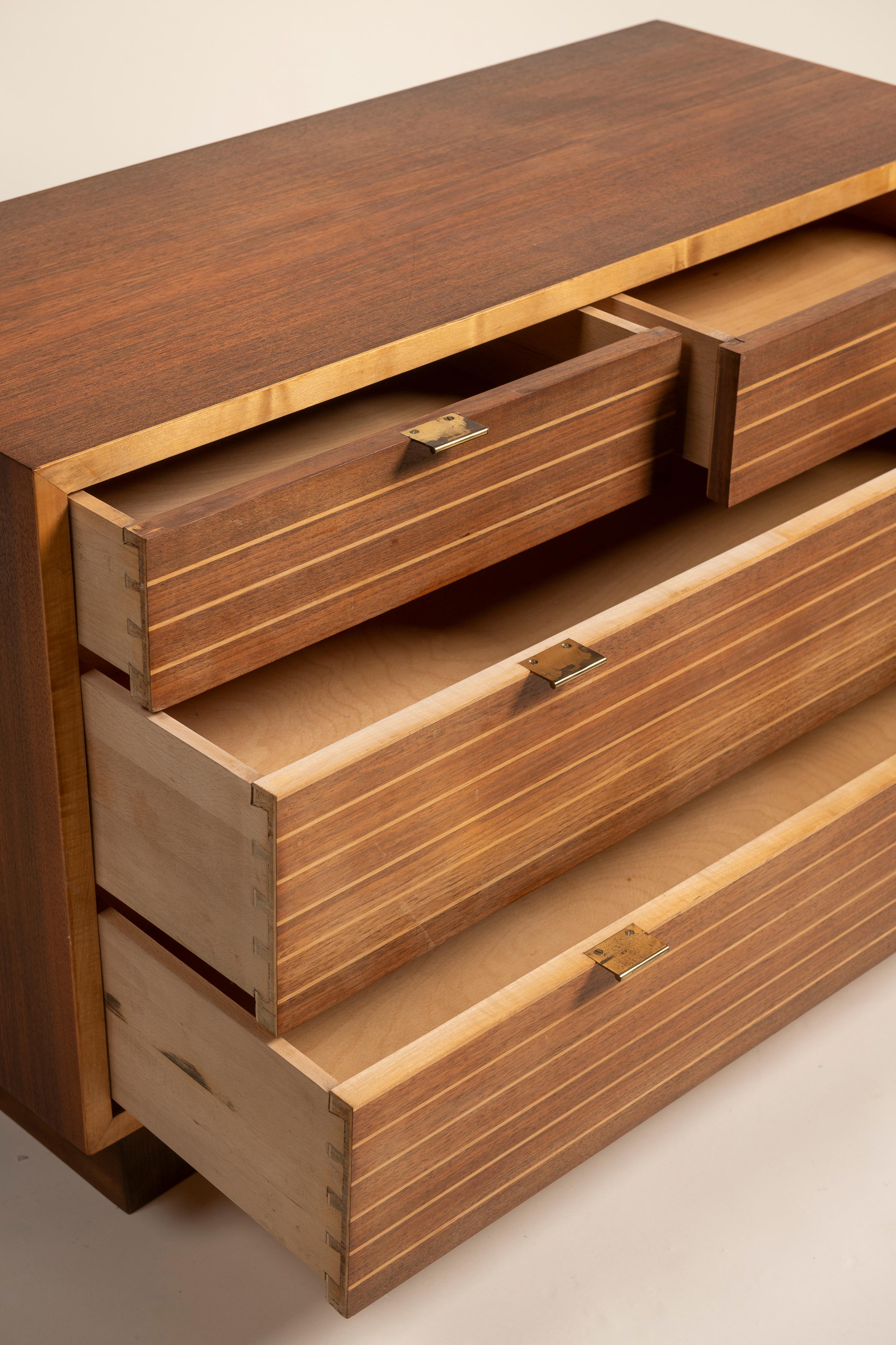 Mid-20th Century Mid-Century Modern Dresser of Scandinavian Design with Six Drawers For Sale
