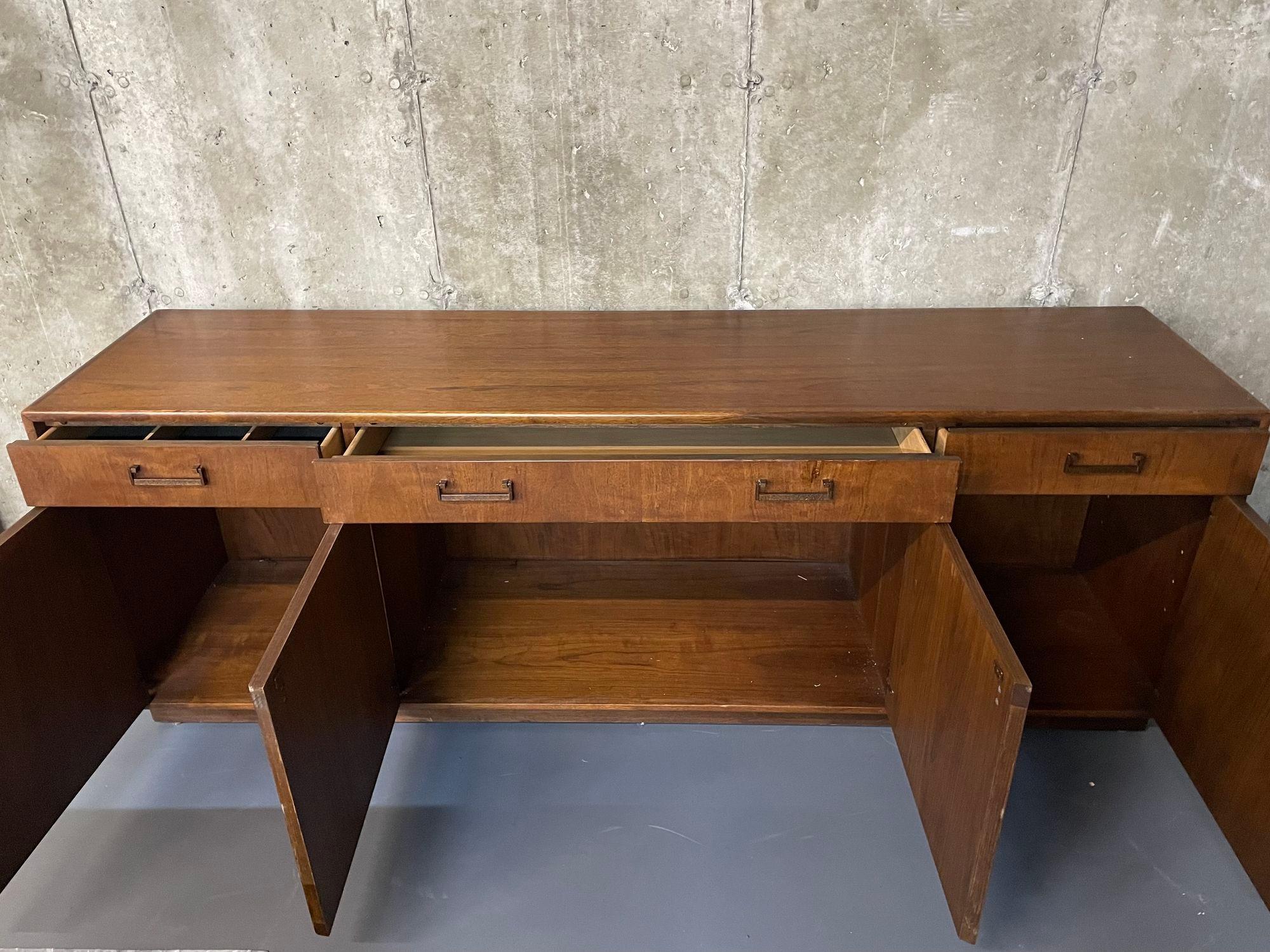 Wood Mid-Century Modern Dresser / Sideboard, Brass, American Designer For Sale