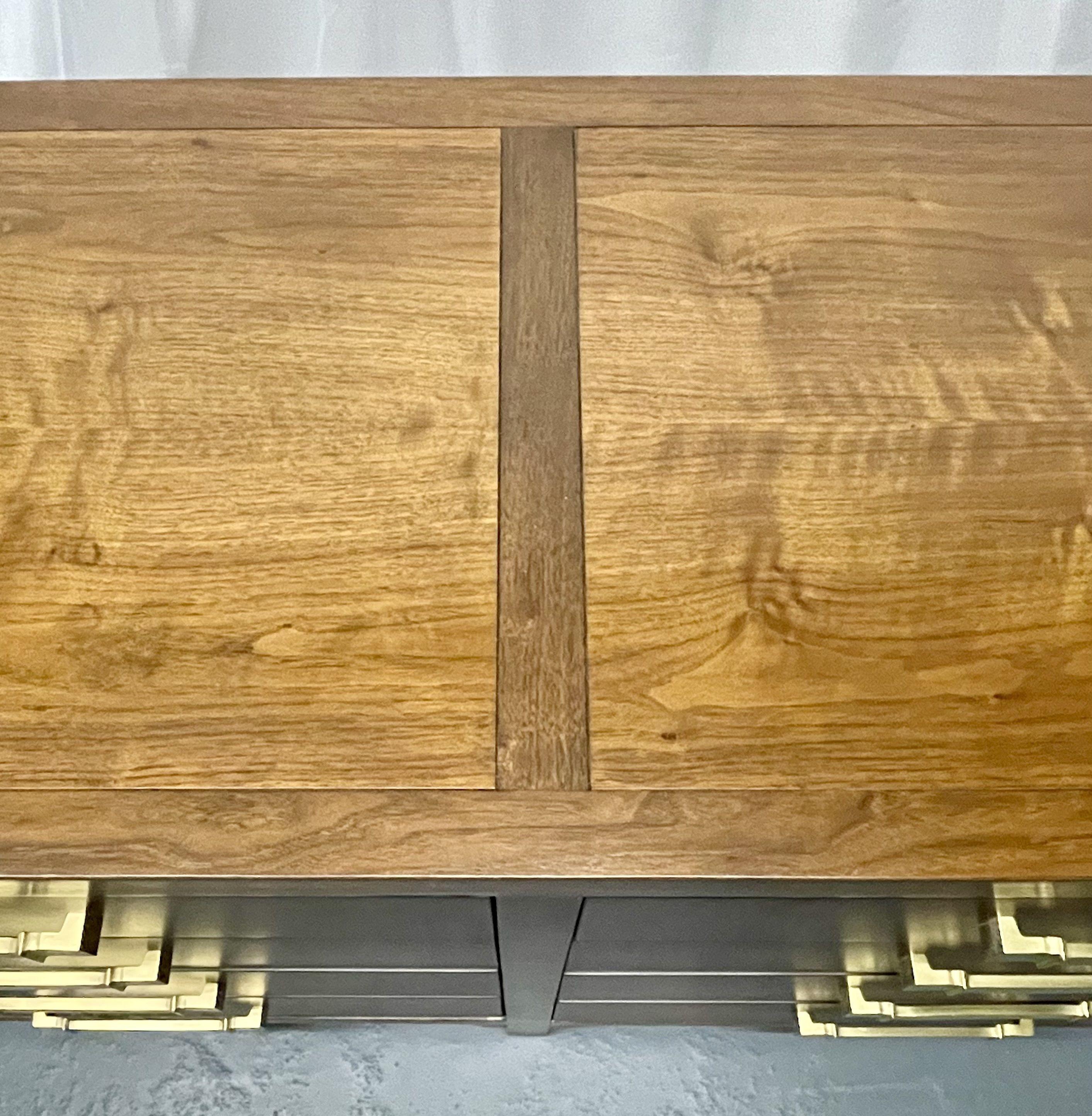 Mid-Century Modern Dresser/Sideboard/Cabinet, American, Walnut, Brass Accents 4
