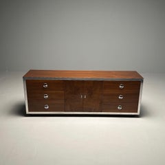 Mid-Century Modern Dresser / Sideboard, Milo Baughman Style, Chrome, Walnut