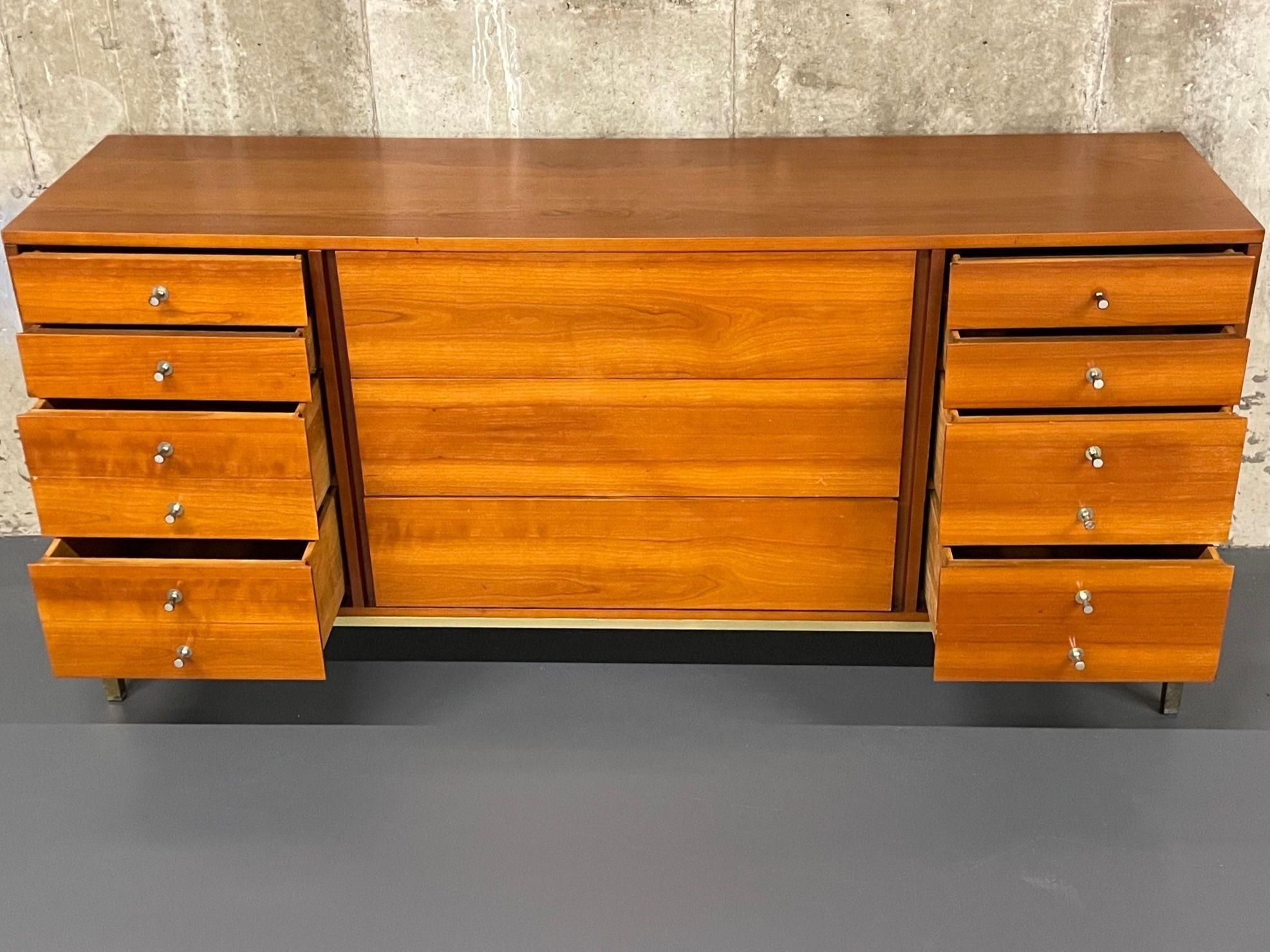 Mid-Century Modern Dresser, Sideboard, Style or John Stuart, Metal Base 3