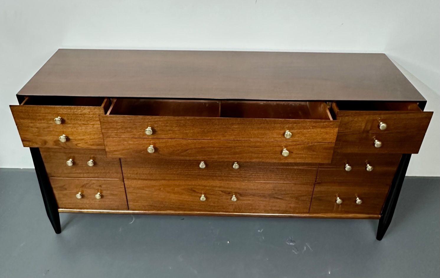 Mid-Century Modern Mid Century Modern Dresser, West Michigan Furniture Co. Ebony, Walnut, Metz For Sale