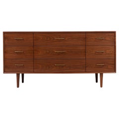 Mid-Century Modern Dresser with Brass Accent Pulls for Guild of California