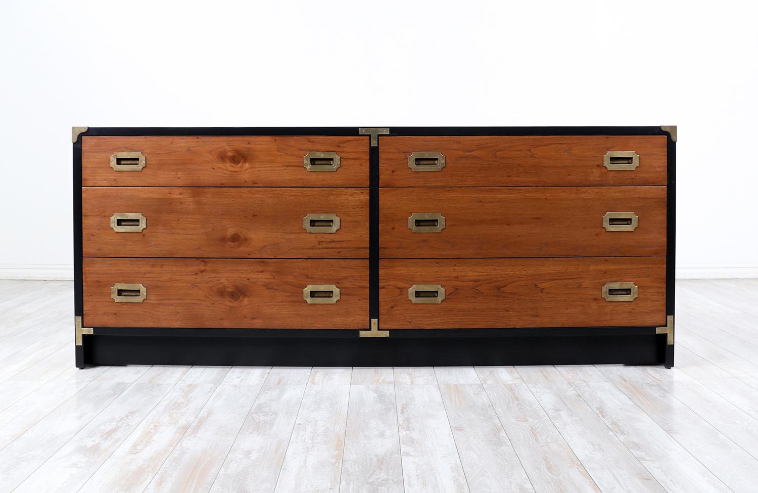 Mid-Century Modern dresser with brass accents by Glenn of California.