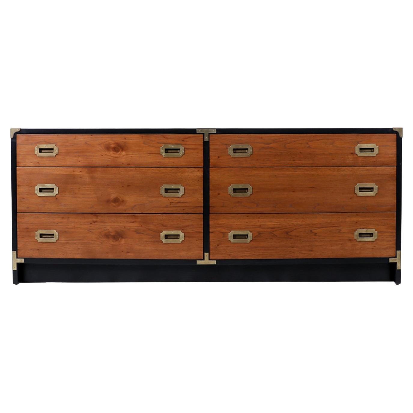Mid-Century Modern Dresser with Brass Accents by Glenn of California 