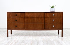 Mid-Century Modern Dresser with Turquoise Enameled Inlaid Pulls