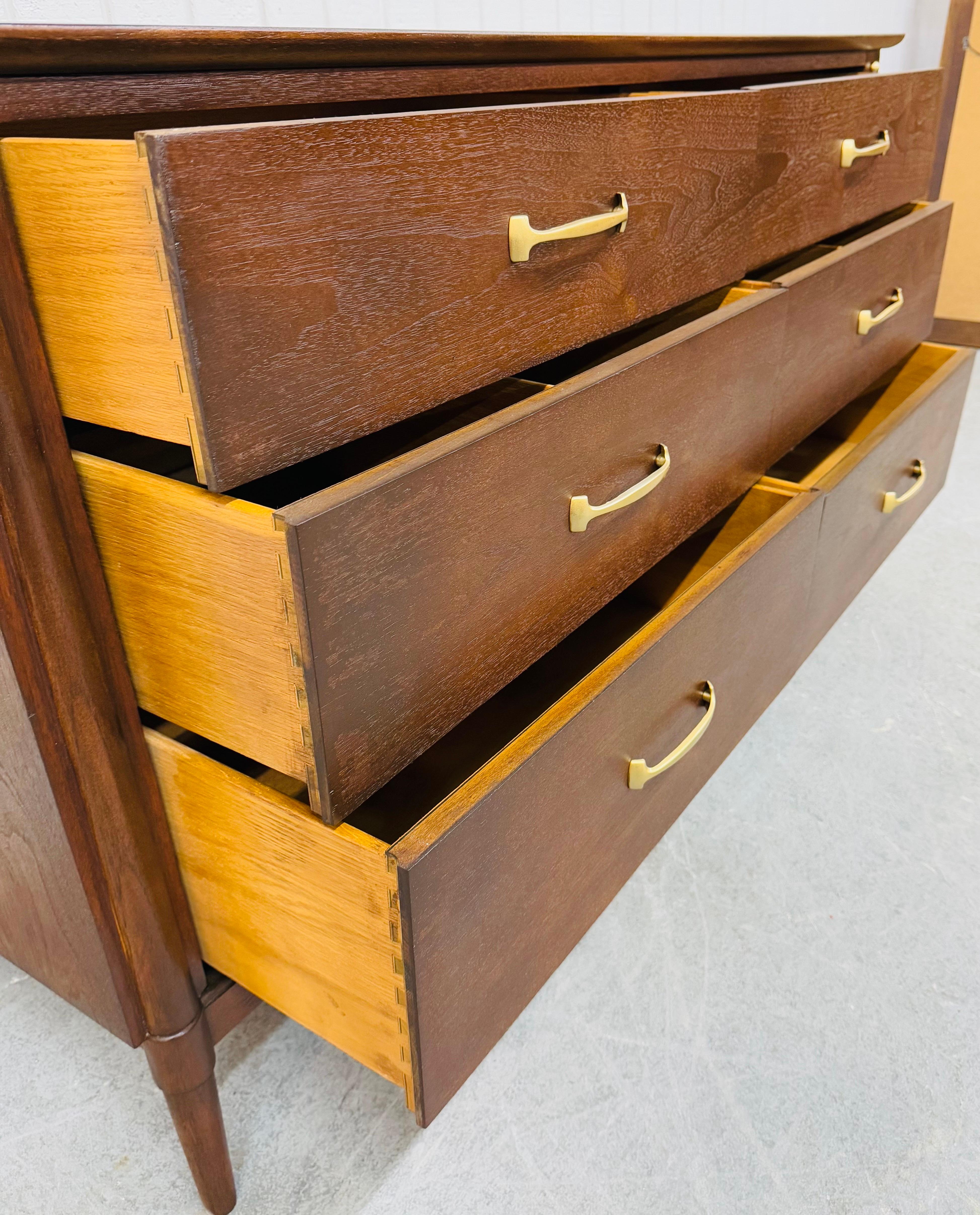 Mid-Century Modern Drexel 6-Drawer Walnut Dresser 1
