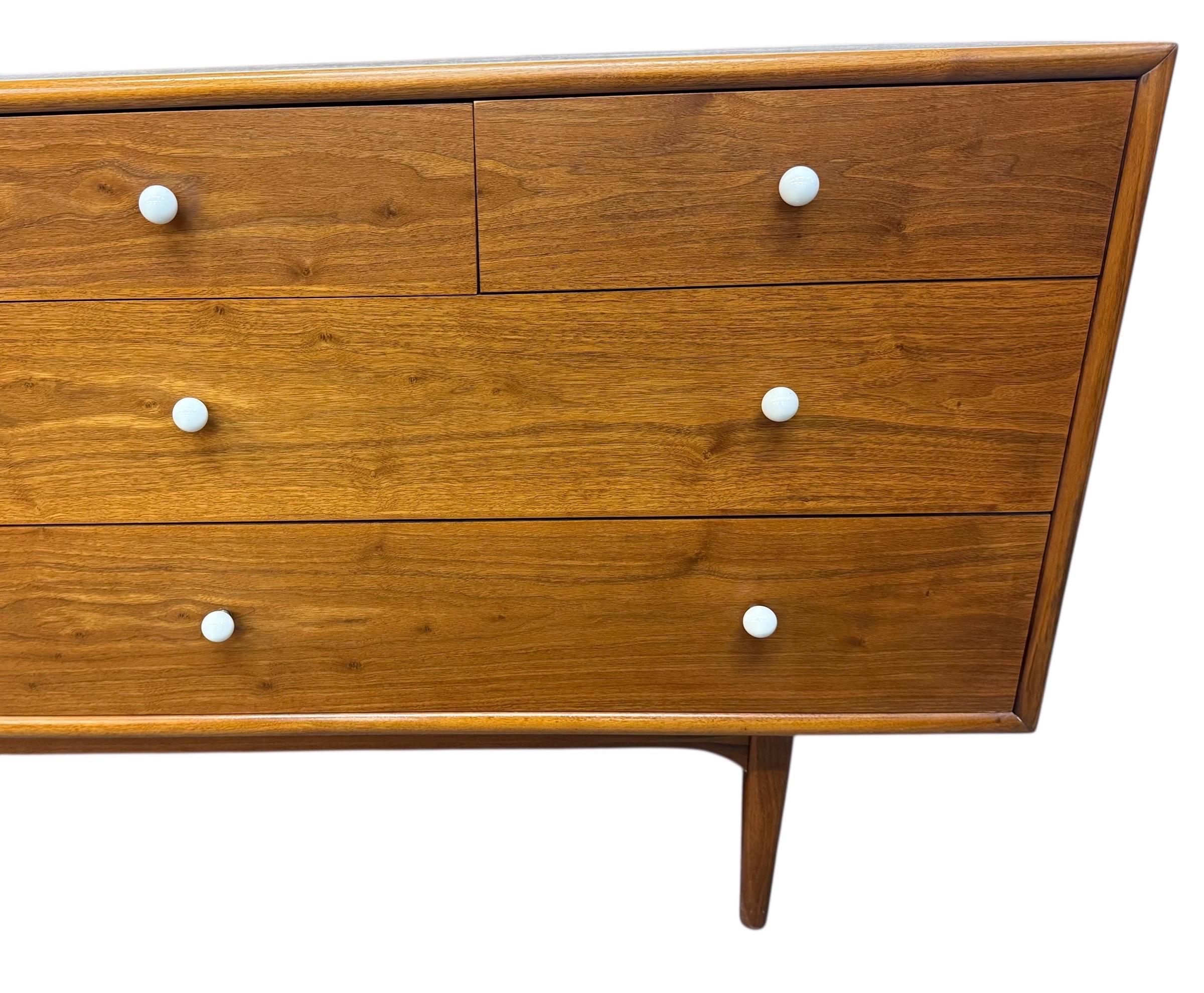 Mid-Century Modern Drexel Declaration 10-Drawer Walnut Dresser For Sale 2