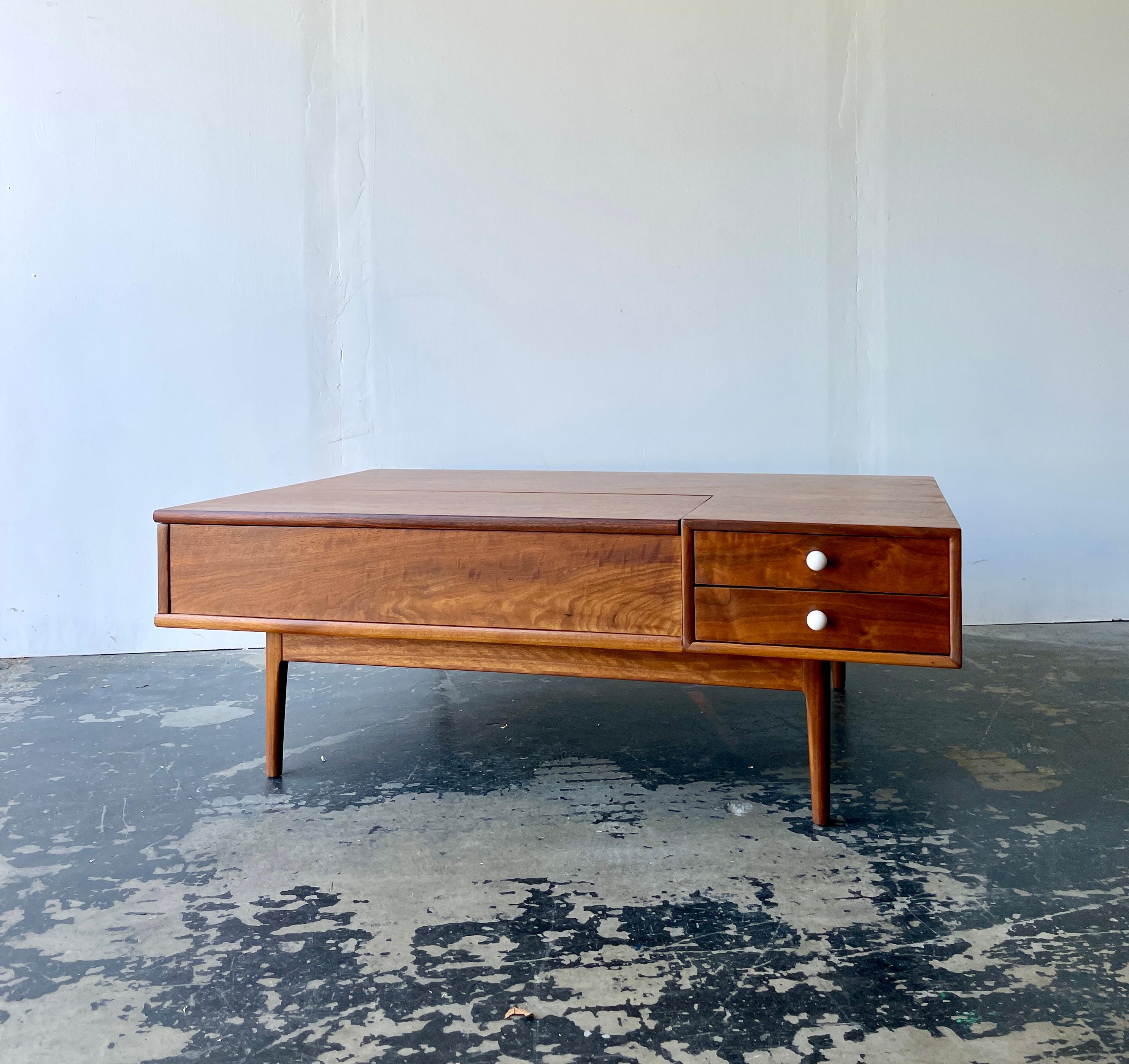 Mid Century Modern Drexel Declaration Coffee Table in Walnut In Good Condition In San Diego, CA