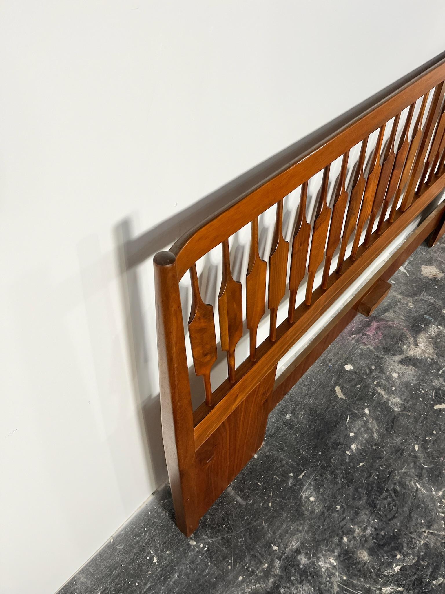 Walnut Mid Century Modern Drexel Declaration King Headboard