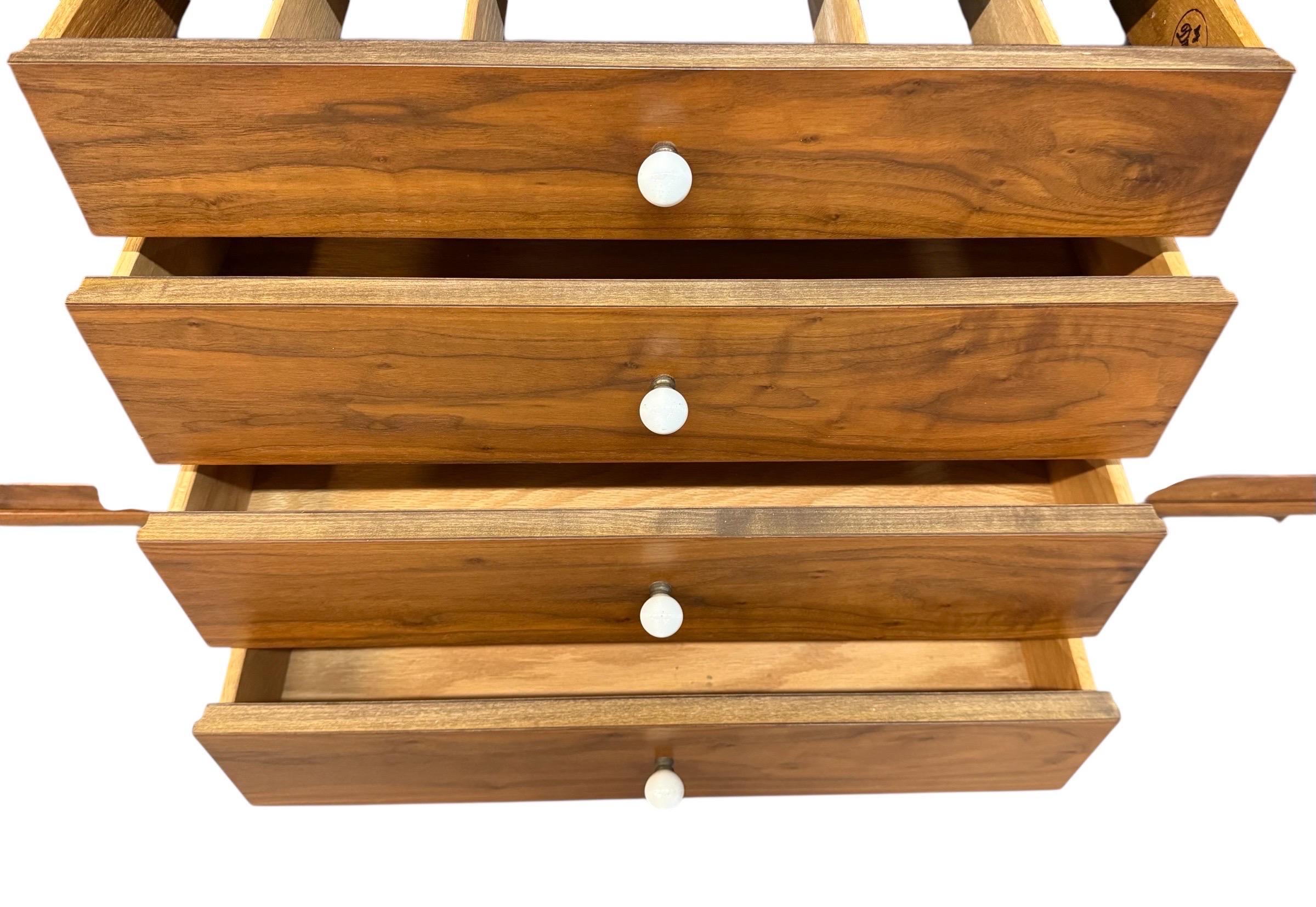 Mid-Century Modern Drexel Declaration Walnut 2-Piece China Cabinet For Sale 5