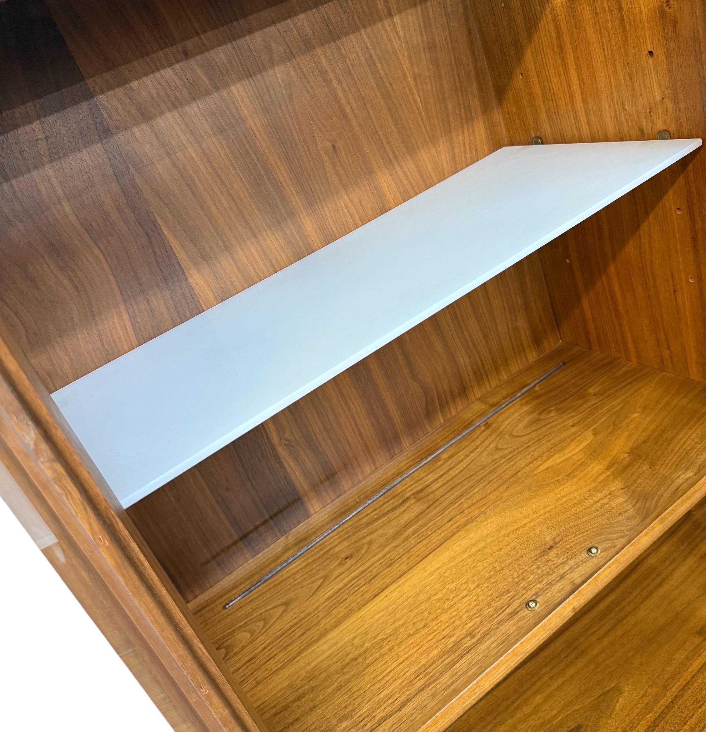 Mid-Century Modern Drexel Declaration Walnut 2-Piece China Cabinet For Sale 7