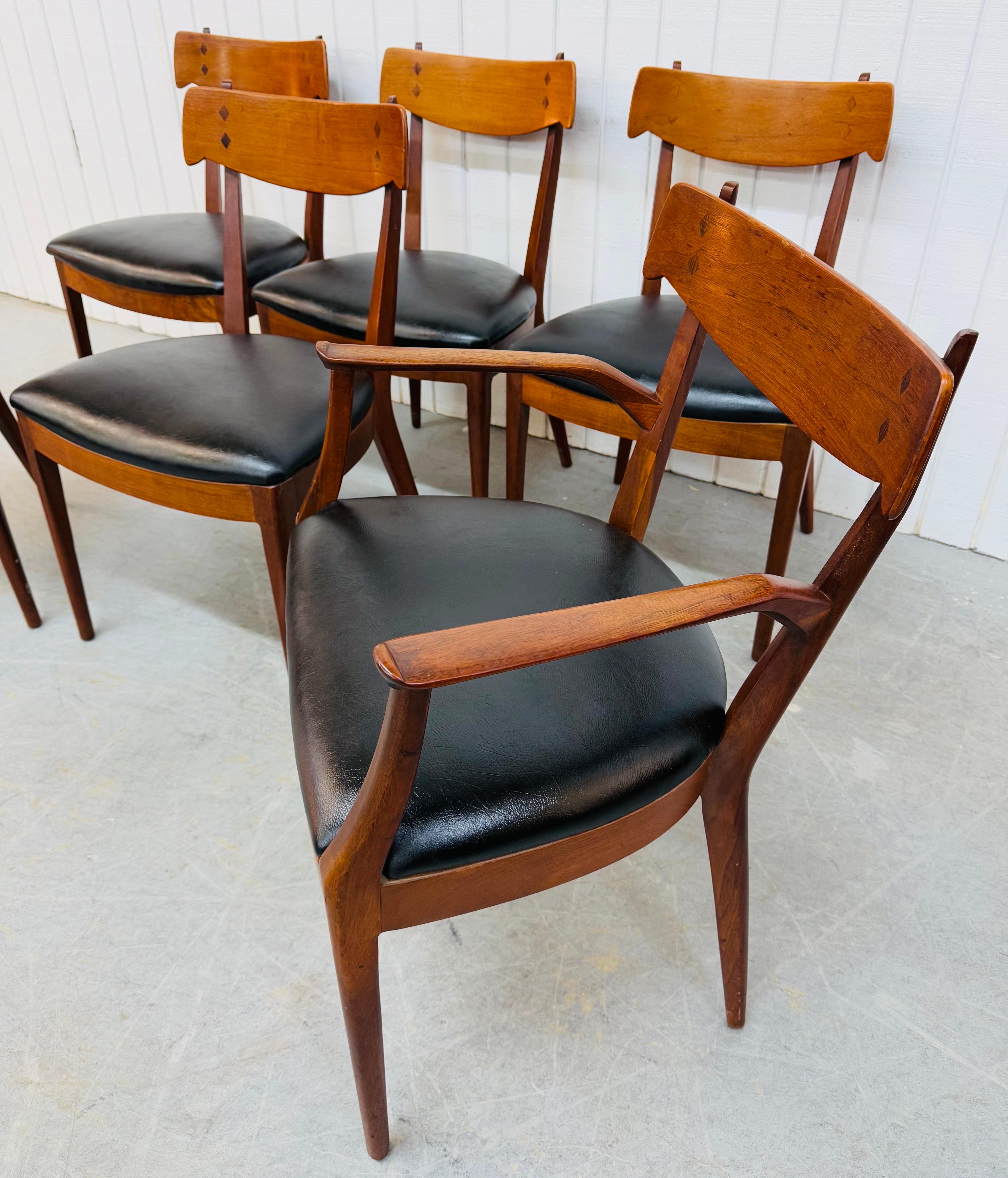 American Mid-Century Modern Drexel Declaration Walnut Dining Chairs - Set of 6