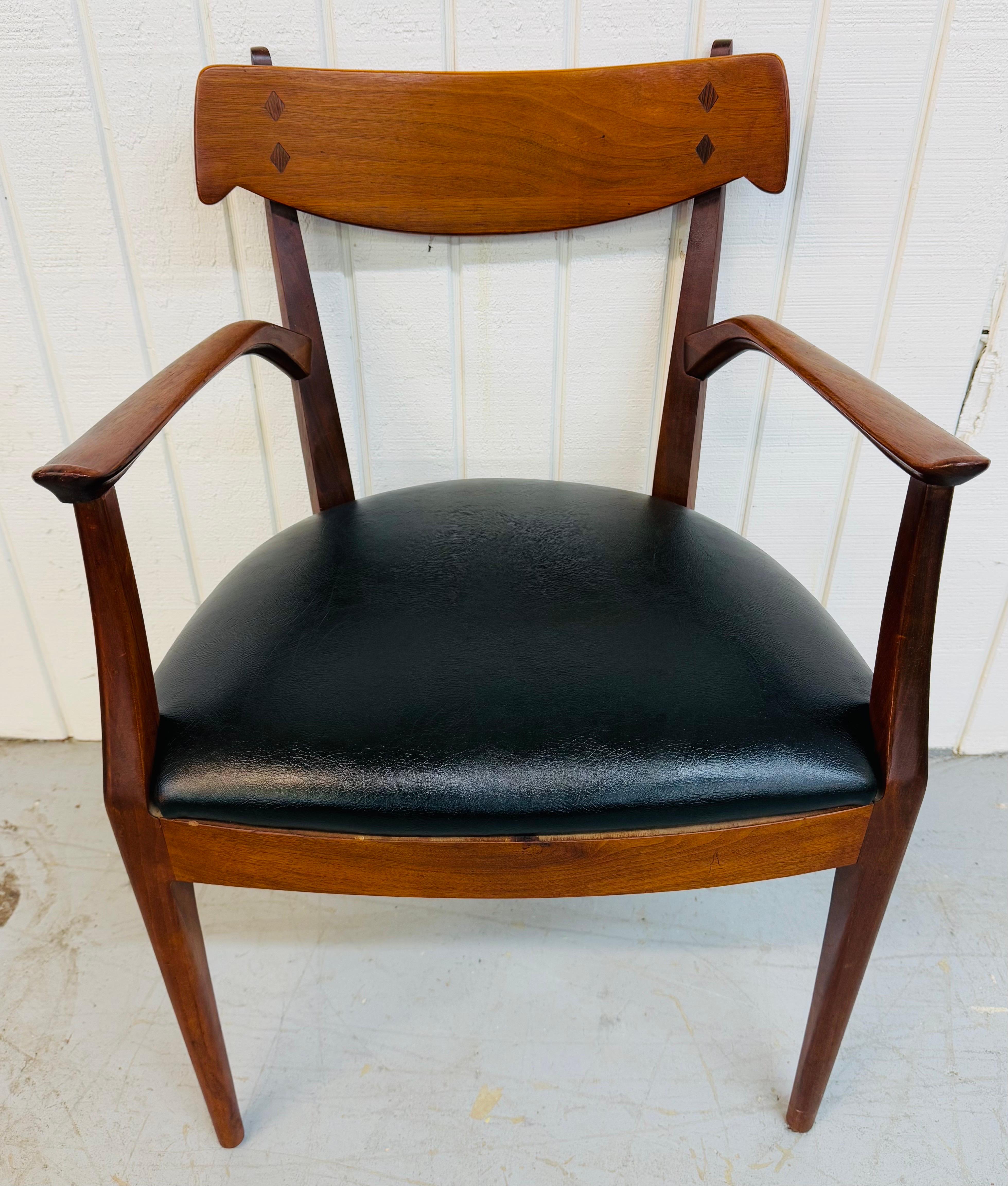 Mid-Century Modern Drexel Declaration Walnut Dining Chairs - Set of 6 In Good Condition In Clarksboro, NJ