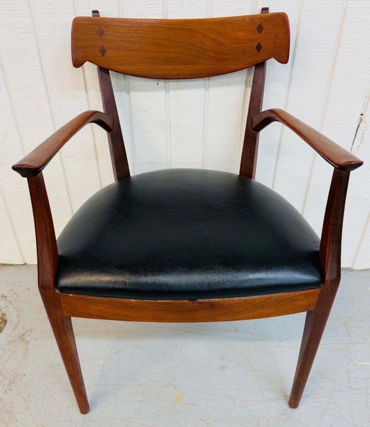 Mid-Century Modern Drexel Declaration Walnut Dining Chairs - Set of 6 In Good Condition For Sale In Clarksboro, NJ