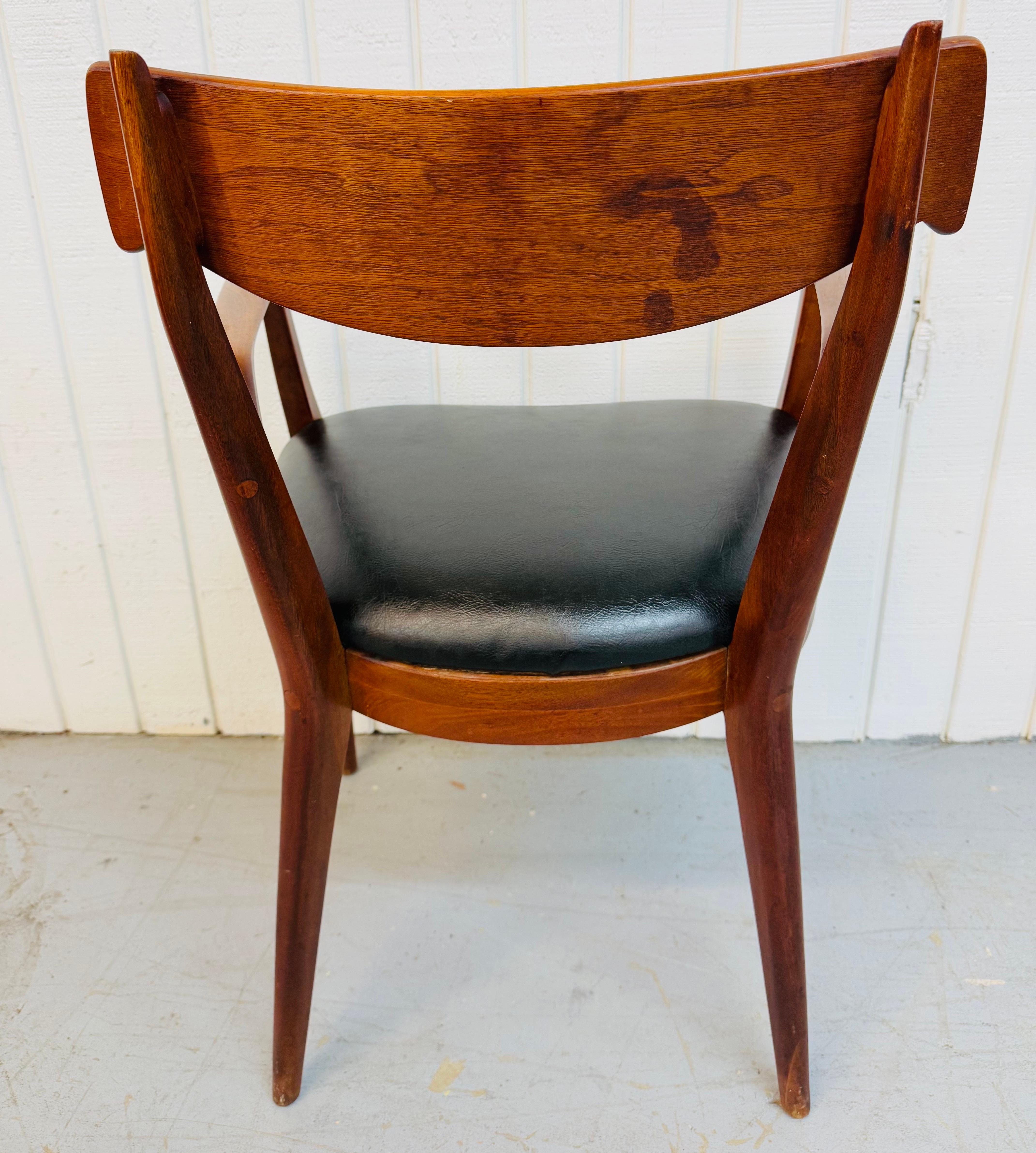 Upholstery Mid-Century Modern Drexel Declaration Walnut Dining Chairs - Set of 6