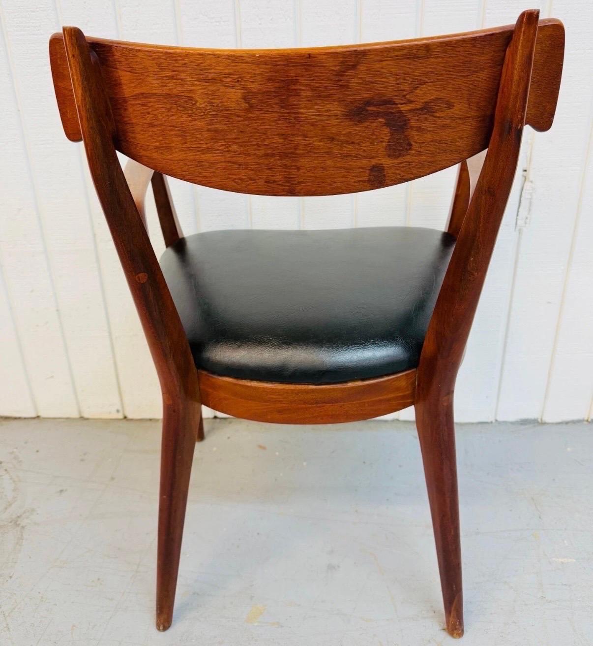 Upholstery Mid-Century Modern Drexel Declaration Walnut Dining Chairs - Set of 6 For Sale