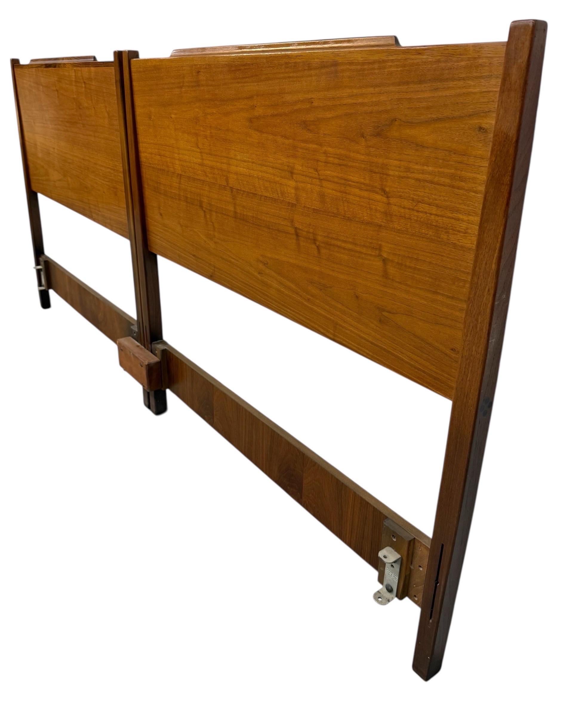 American Mid-Century Modern Drexel Declaration Walnut King Size Headboard For Sale