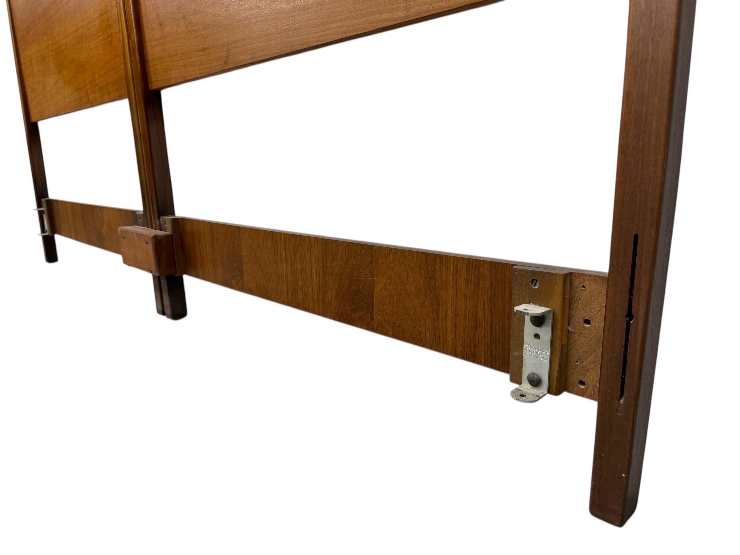 20th Century Mid-Century Modern Drexel Declaration Walnut King Size Headboard For Sale