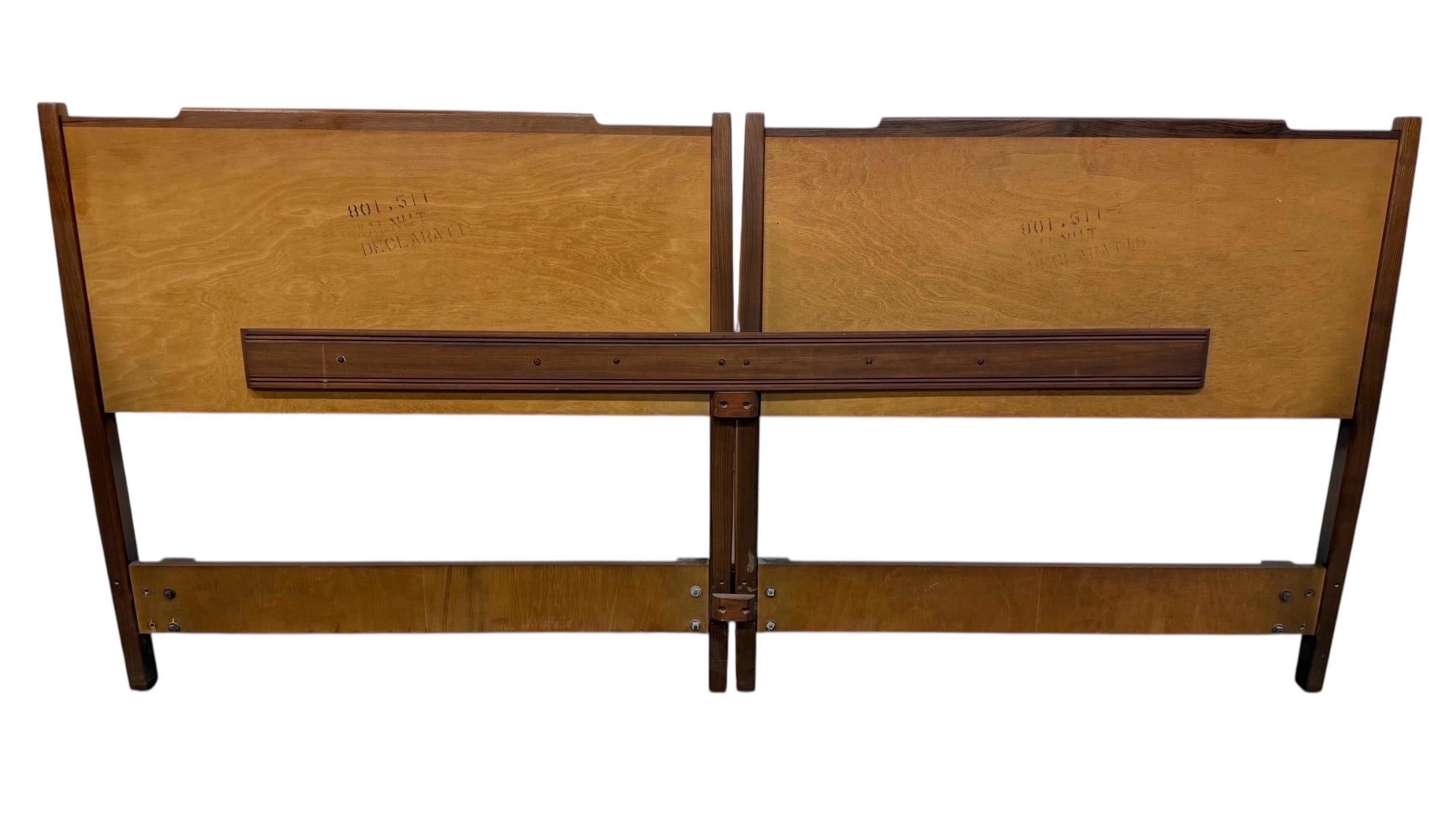 Wood Mid-Century Modern Drexel Declaration Walnut King Size Headboard For Sale