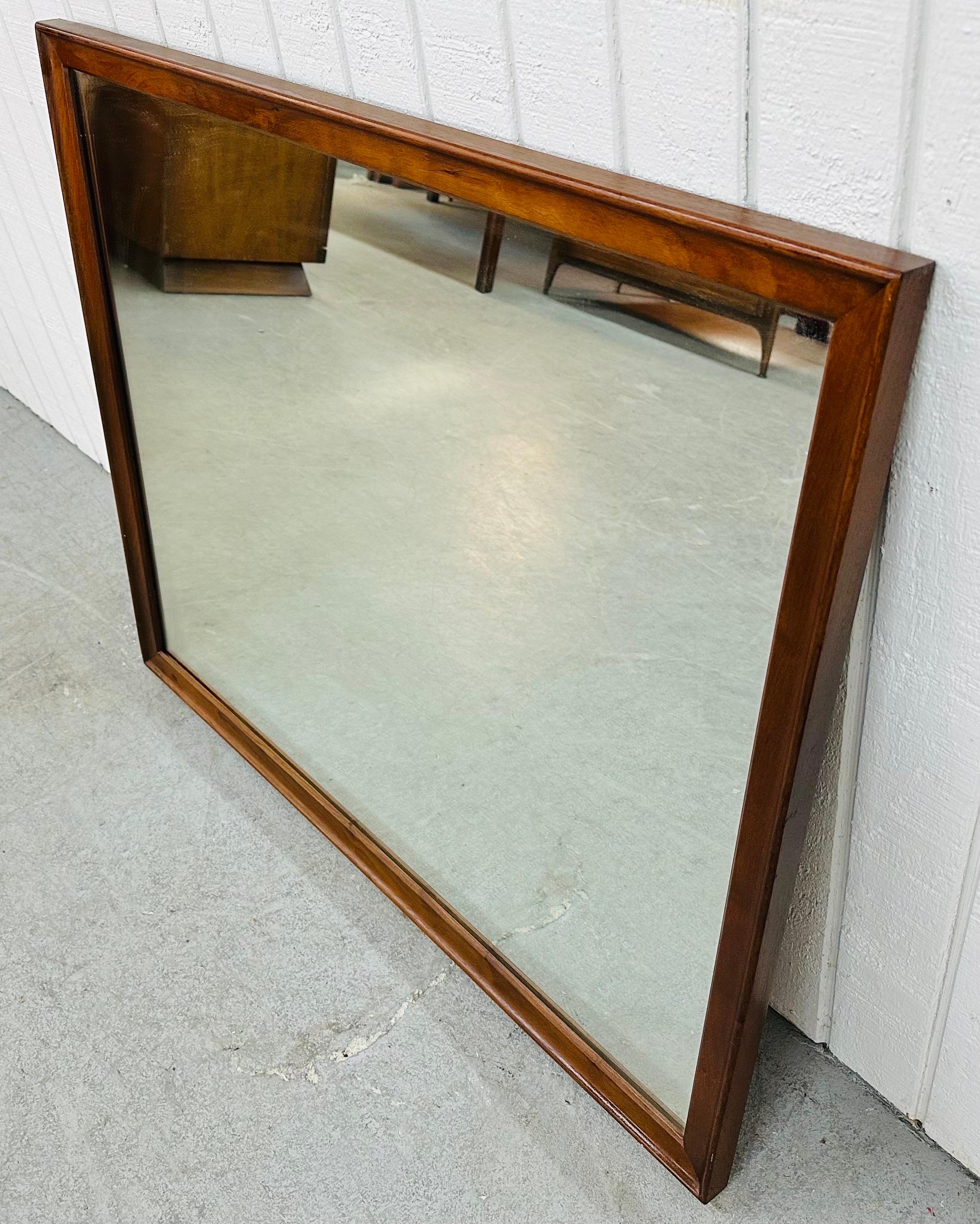 American Mid-Century Modern Drexel Declaration Walnut Wall Mirror For Sale