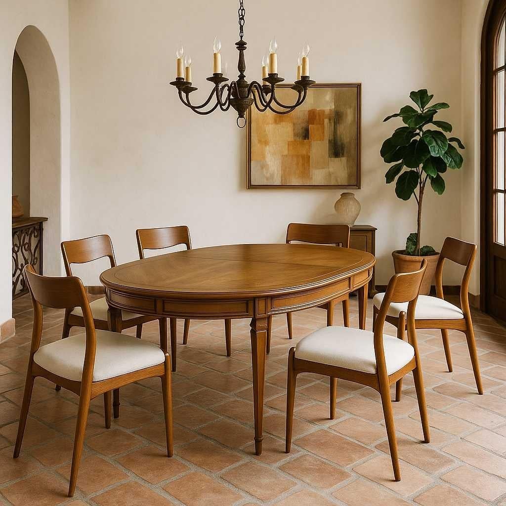 Americano Mid-Century Modern Drexel Esperanto Walnut Oval Extension Dining Table in vendita