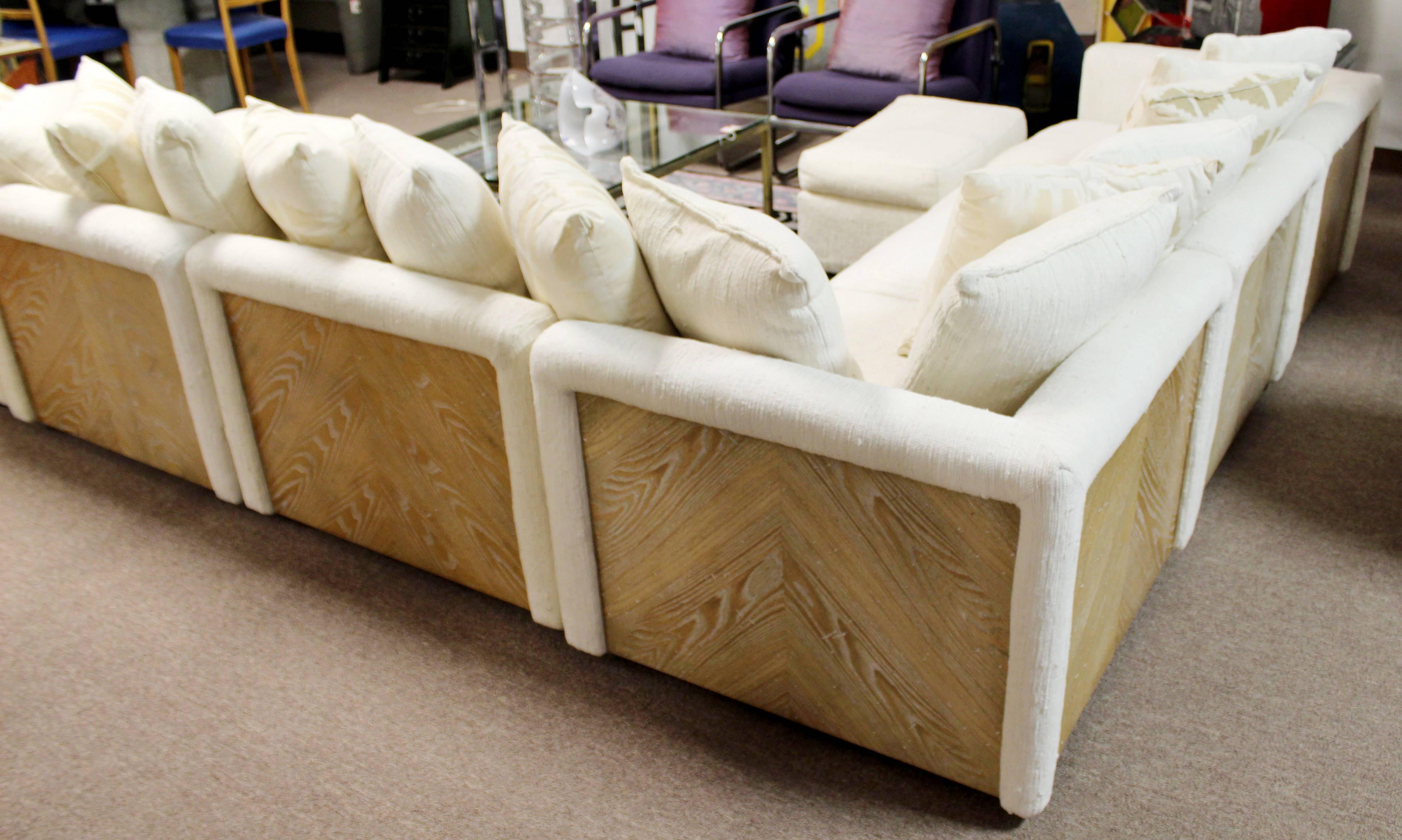 Mid-20th Century Mid-Century Modern Drexel Heritage Wood Encased Eight-Piece Sofa, Baughman