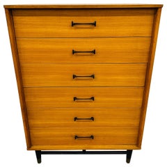Mid-Century Modern Drexel Milo Baughman Style Blonde High Chest