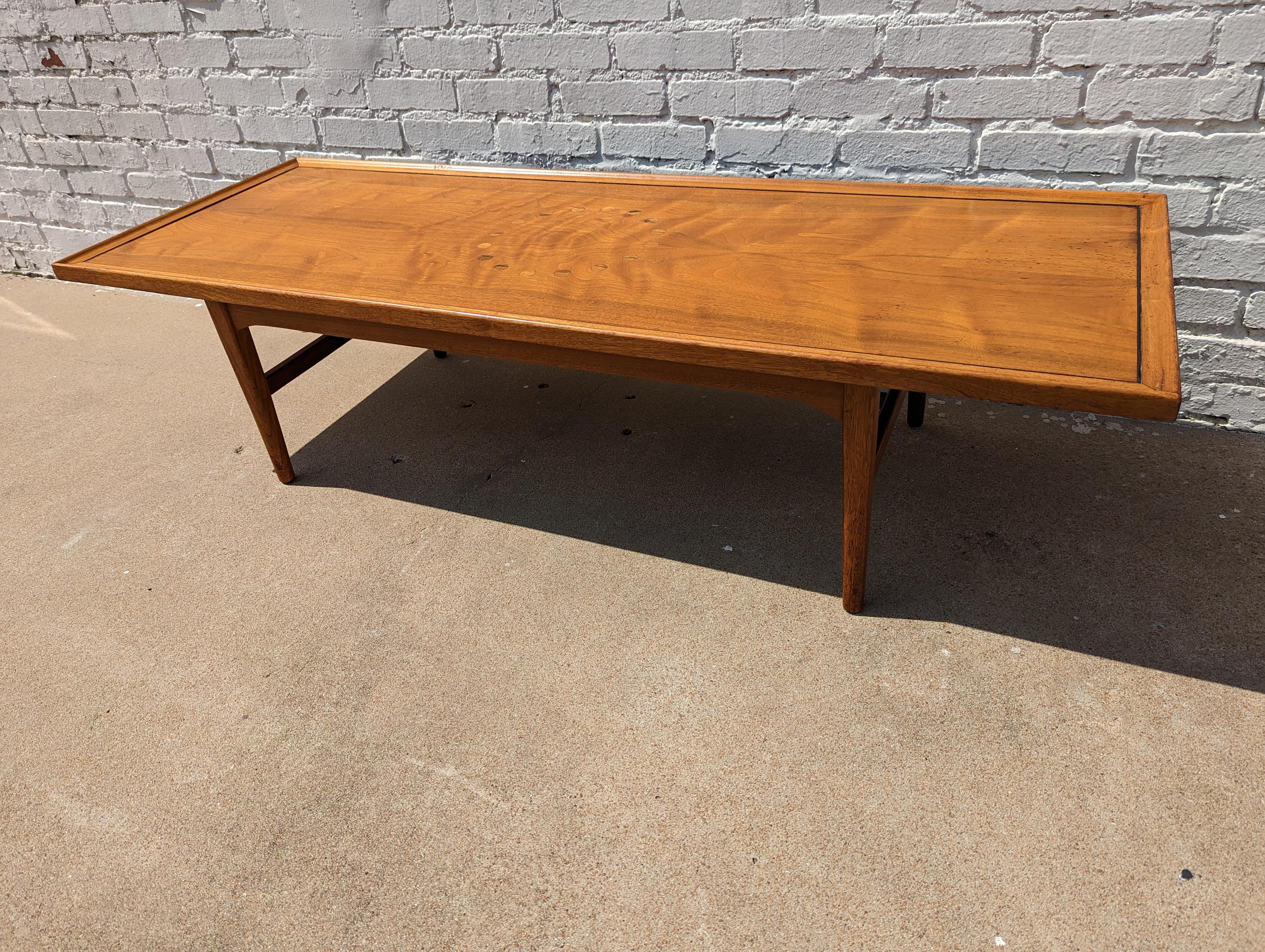 20th Century Mid Century Modern Drexel Projection Coffee Table by Kip Stewart For Sale