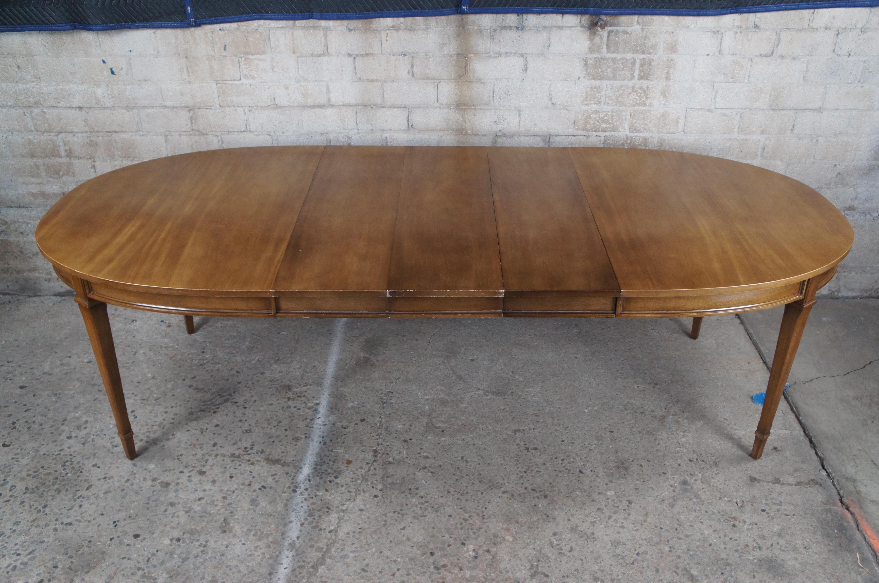 Mid-Century Modern Drexel Triune Mahogany Oval Extendable Dining Table 3