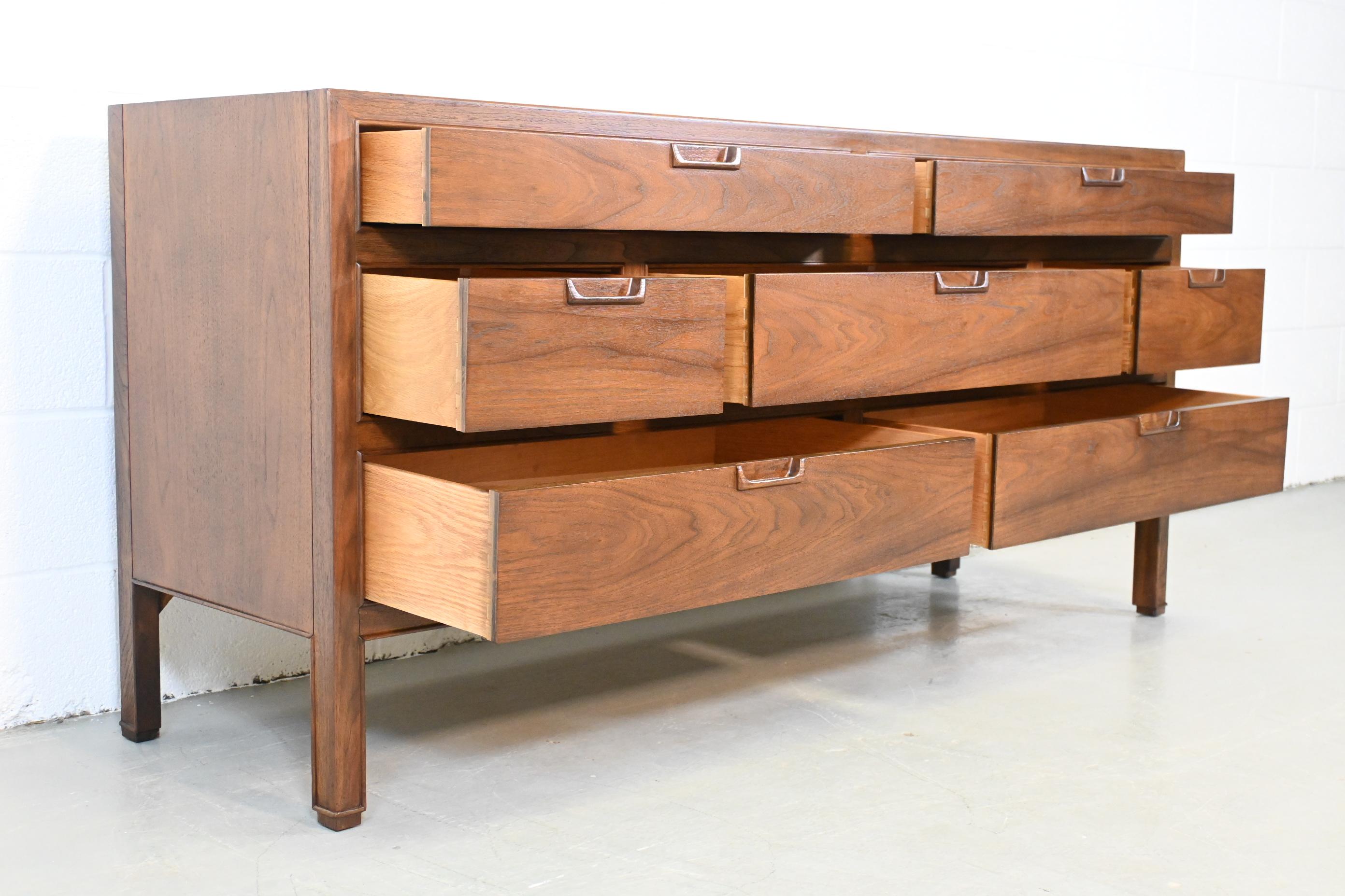 Lacquered Mid Century Modern Drexel Walnut Dresser