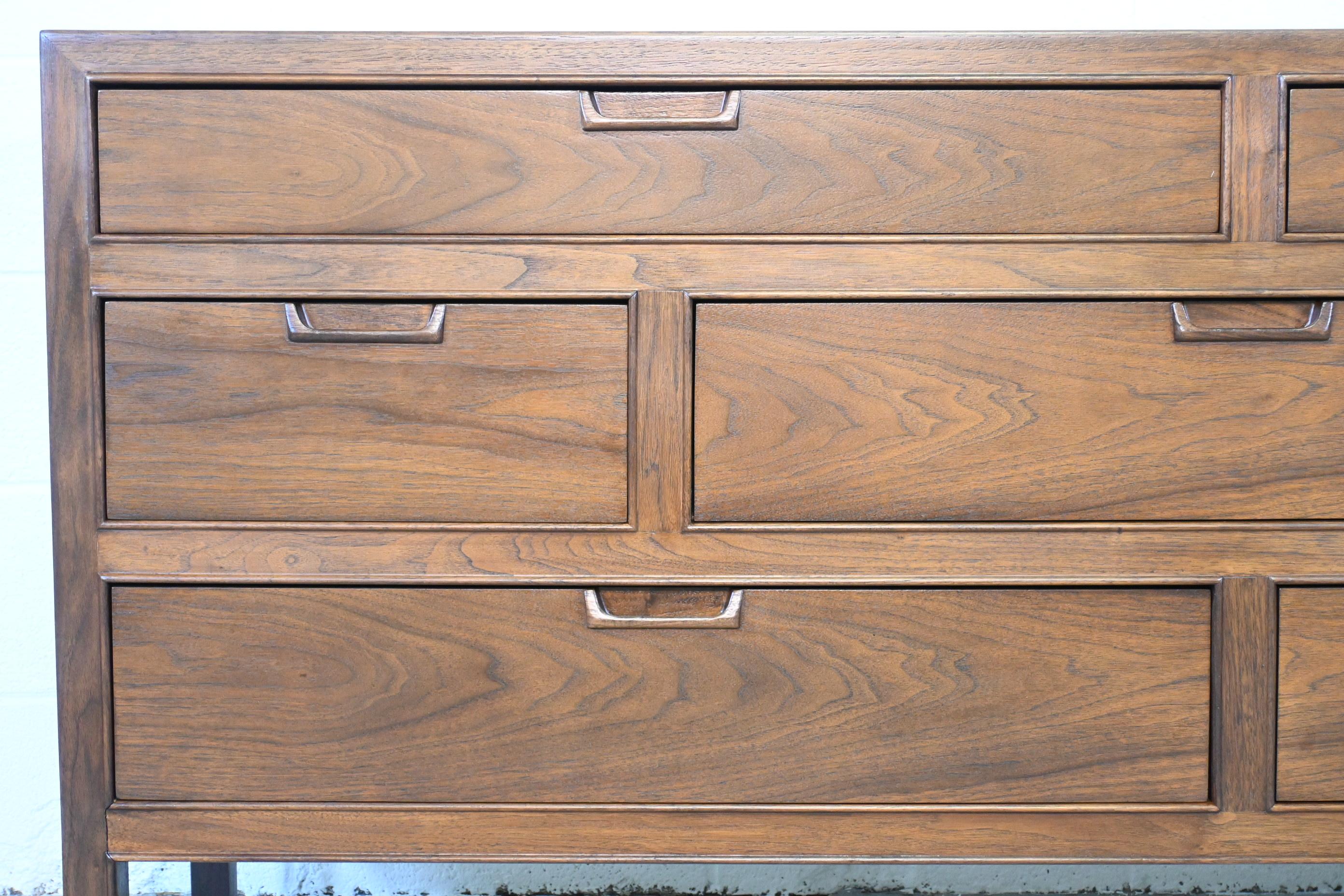 Mid Century Modern Drexel Walnut Dresser 1