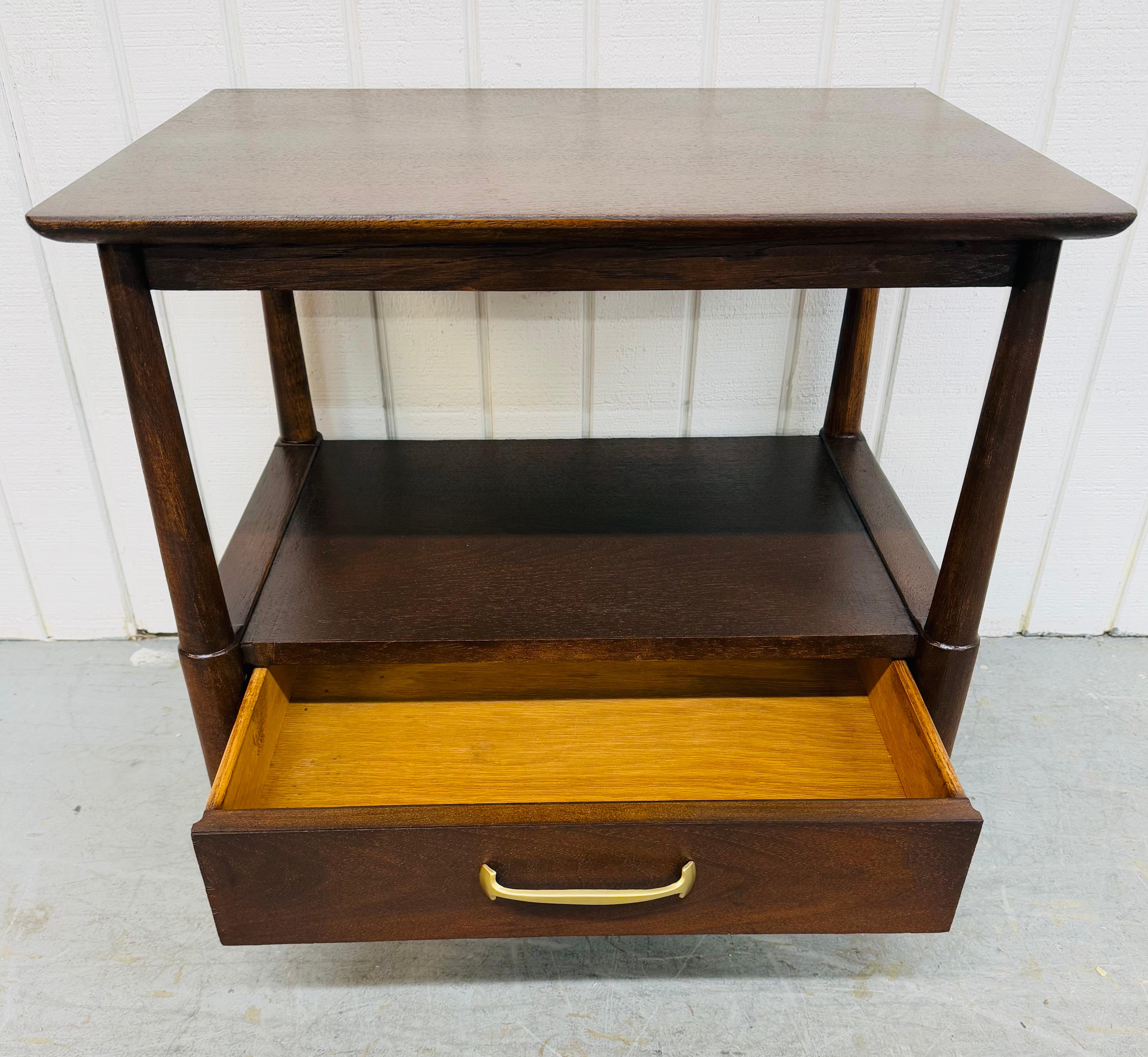 Mid-Century Modern Drexel Walnut Nightstands - Set of 2 For Sale 4