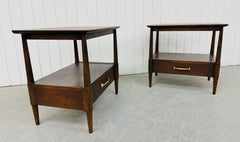 Mid-Century Modern Drexel Walnut Nightstands - Set of 2