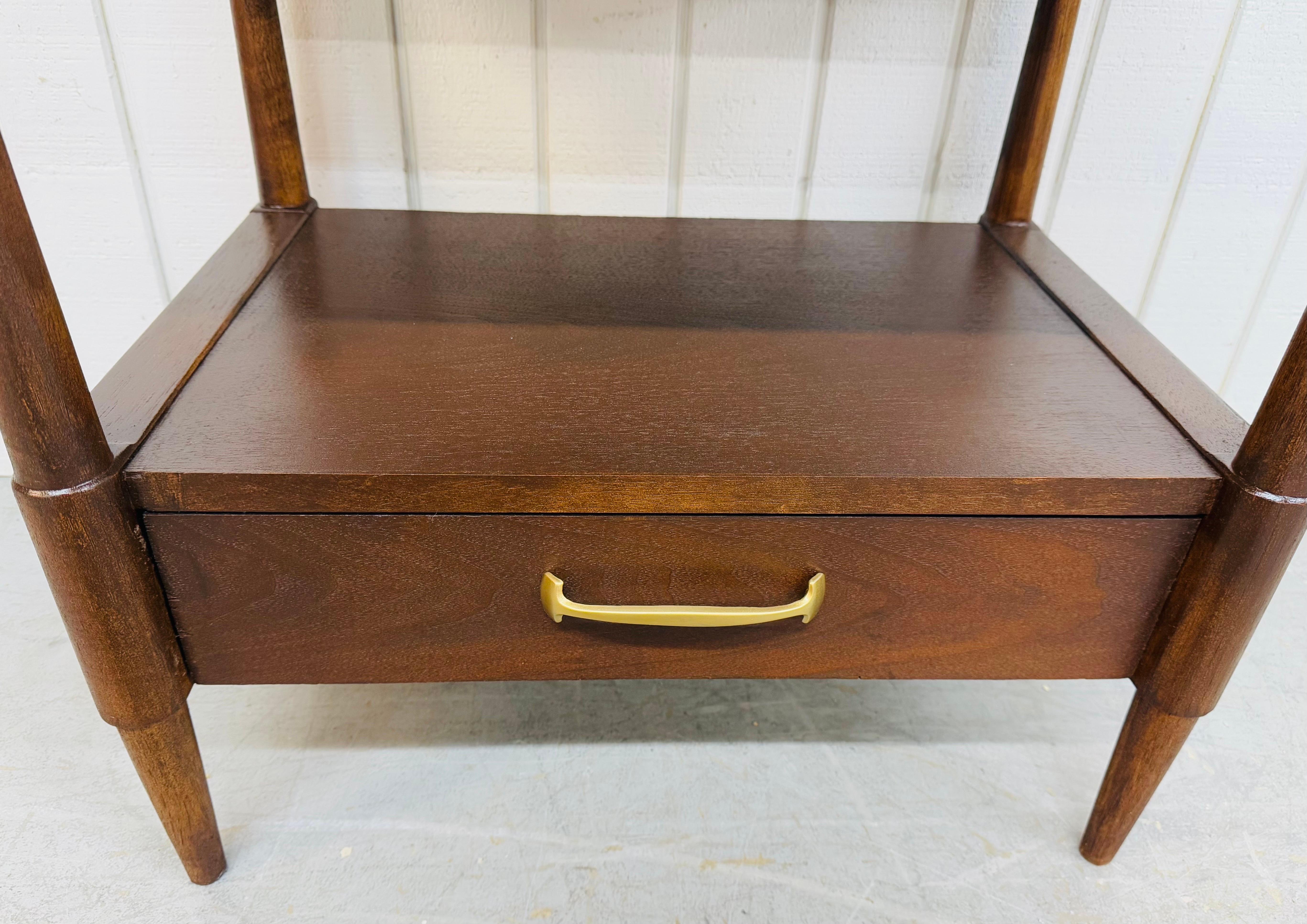 Mid-Century Modern Drexel Walnut Nightstands - Set of 2 For Sale 3