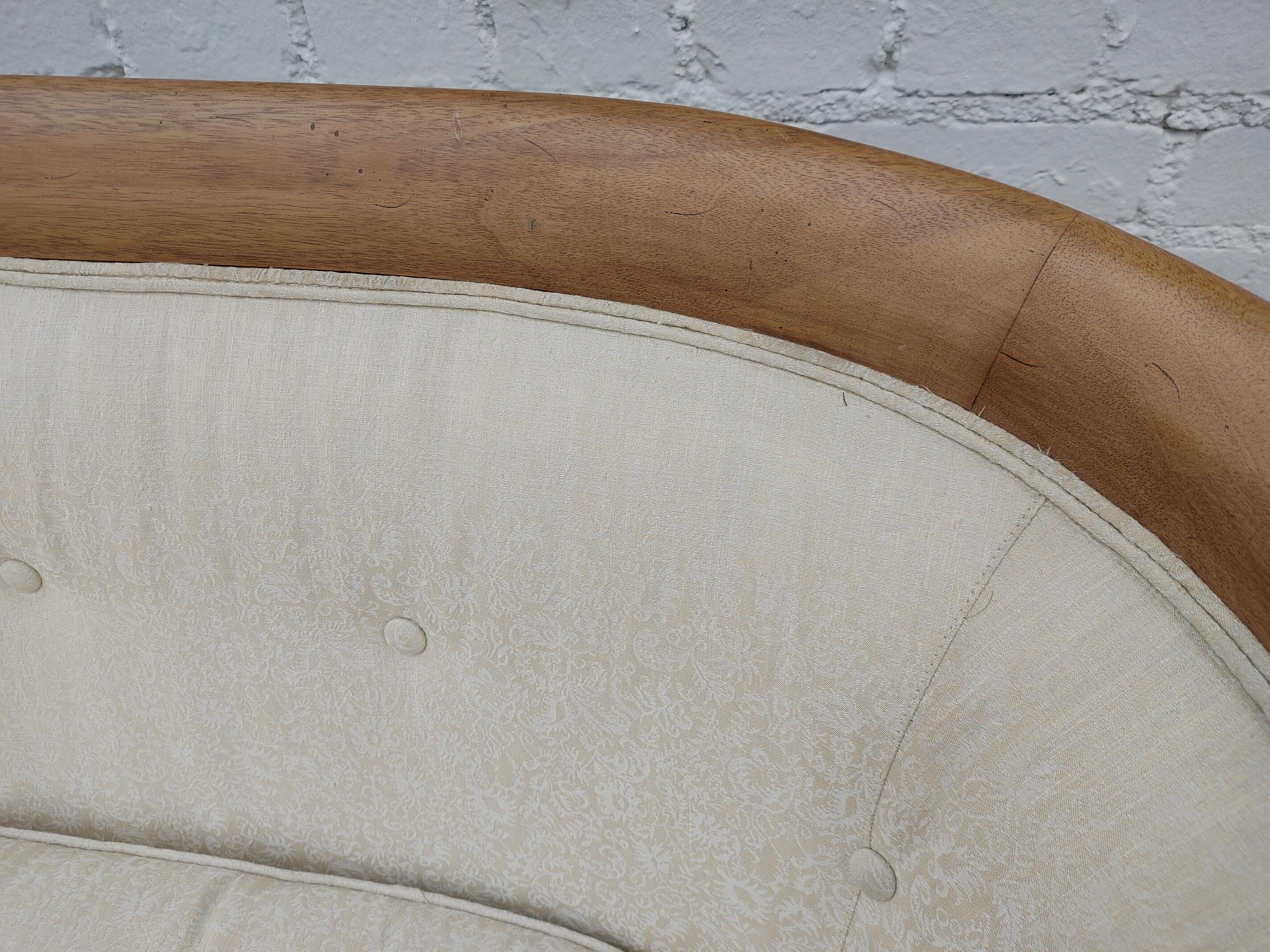 Mid Century Modern Drexel Walnut Trim Sofa For Sale 2