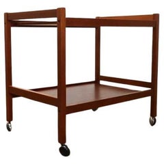 Mid Century Modern Drinks Trolley Bar Cart Danish Style Vintage Teak