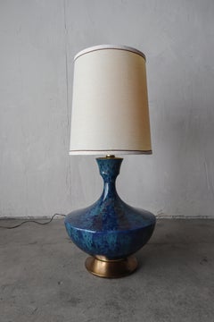 Mid-Century Modern Drip Glaze Ceramic Pottery Table Lamp