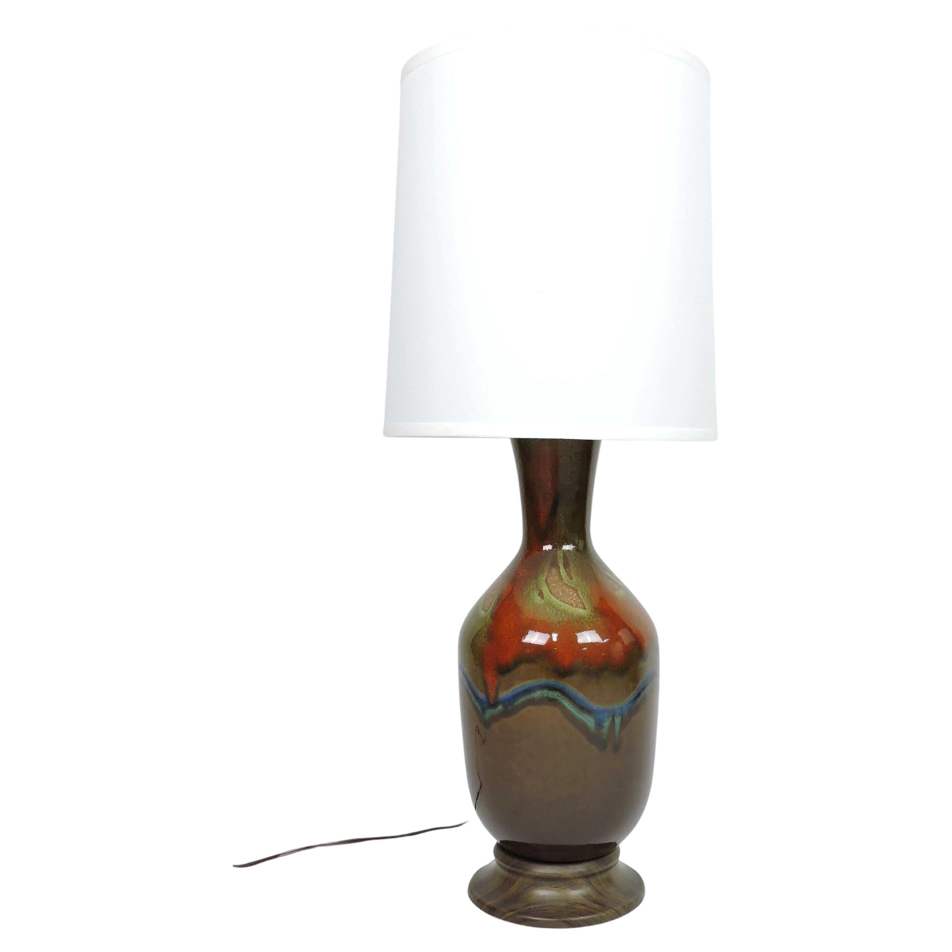 Mid Century Modern Drip Glaze Ceramic Table Lamp