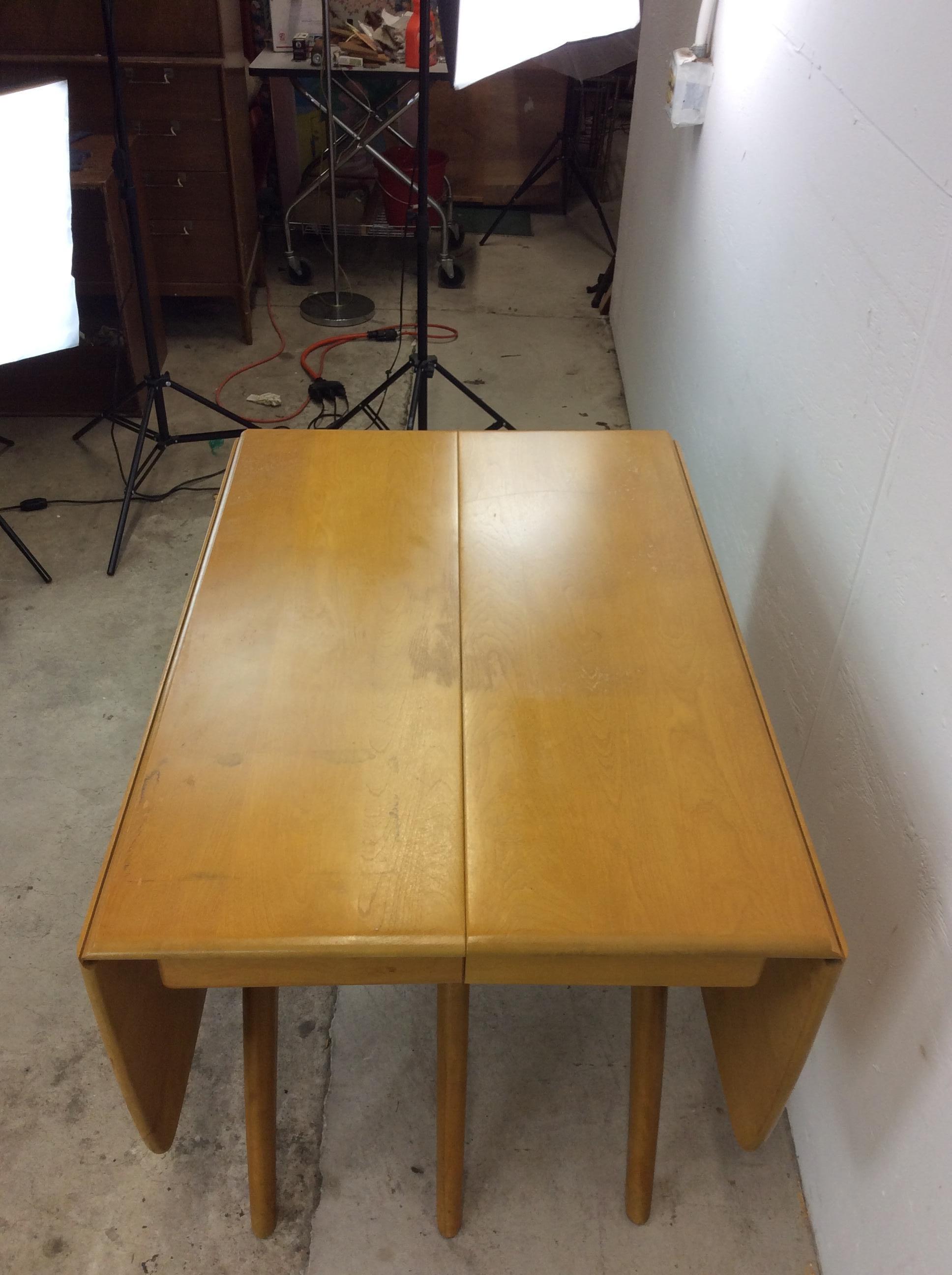 American Mid Century Modern Drop Leaf Dining Table by Heywood Wakefield For Sale