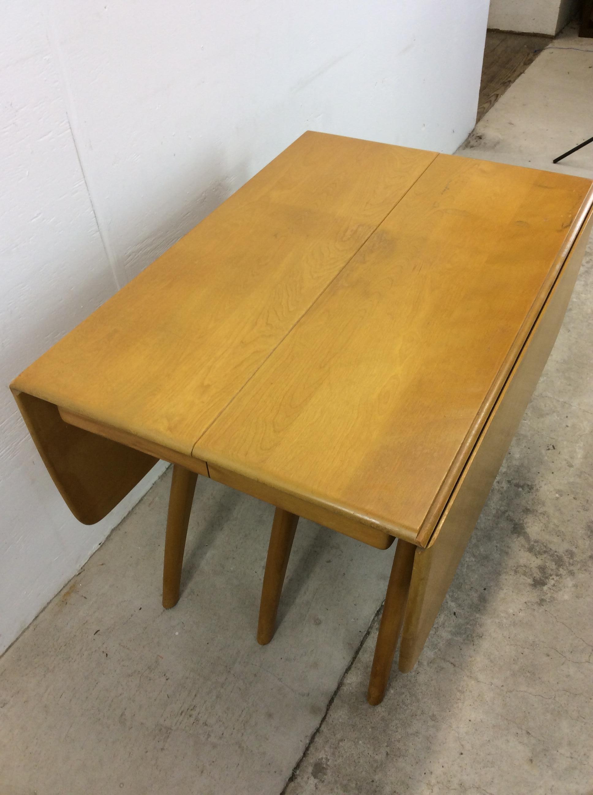 Mid Century Modern Drop Leaf Dining Table by Heywood Wakefield In Good Condition For Sale In Freehold, NJ