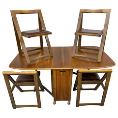 Mid-Century Modern Drop Leaf Dining Table 
Chairs