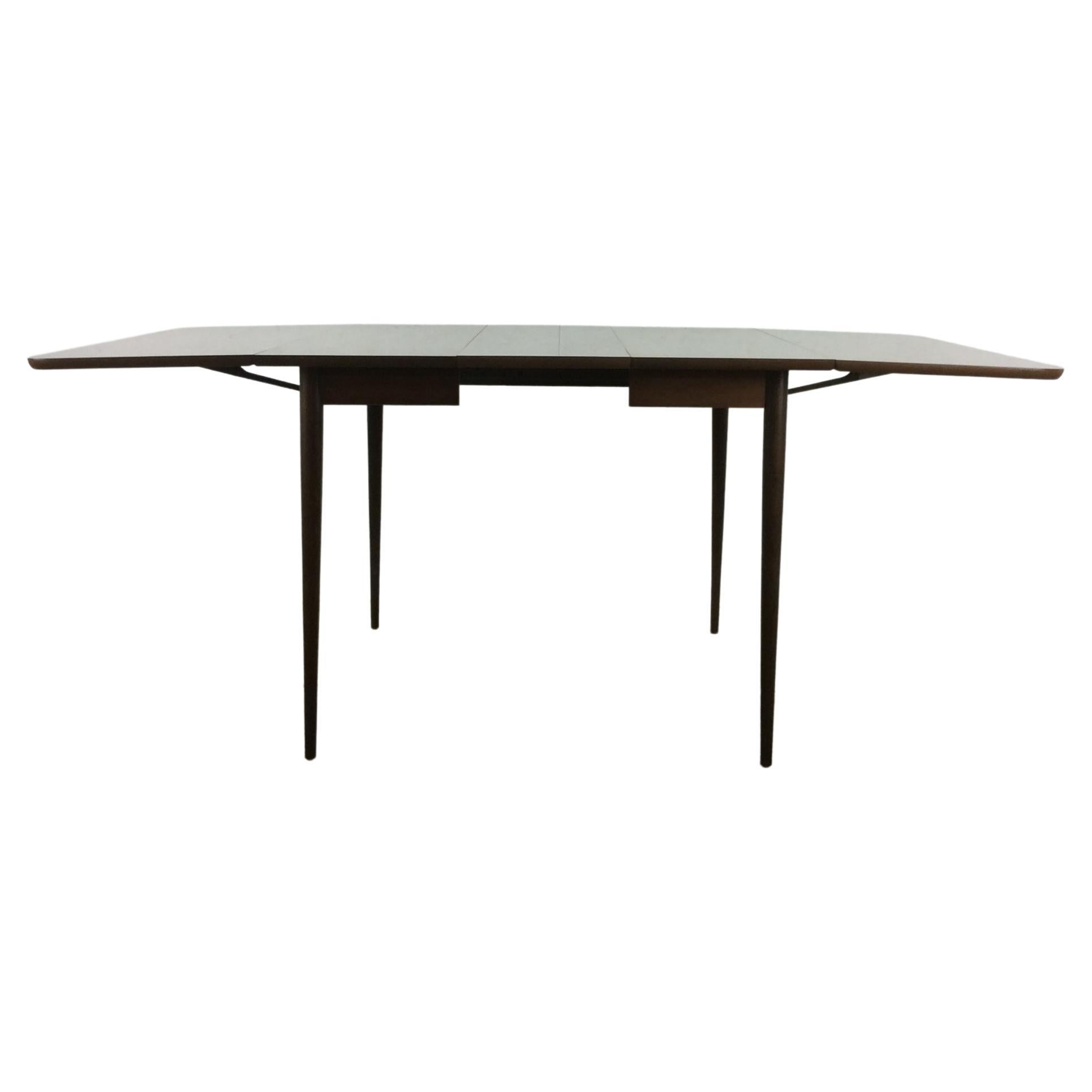 Mid-Century Modern Drop Leaf Dining Table with 3 Leafs For Sale