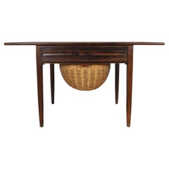 Mid-Century Modern Drop-Leaf Sewing Table by Johs, Andersen, 1960s