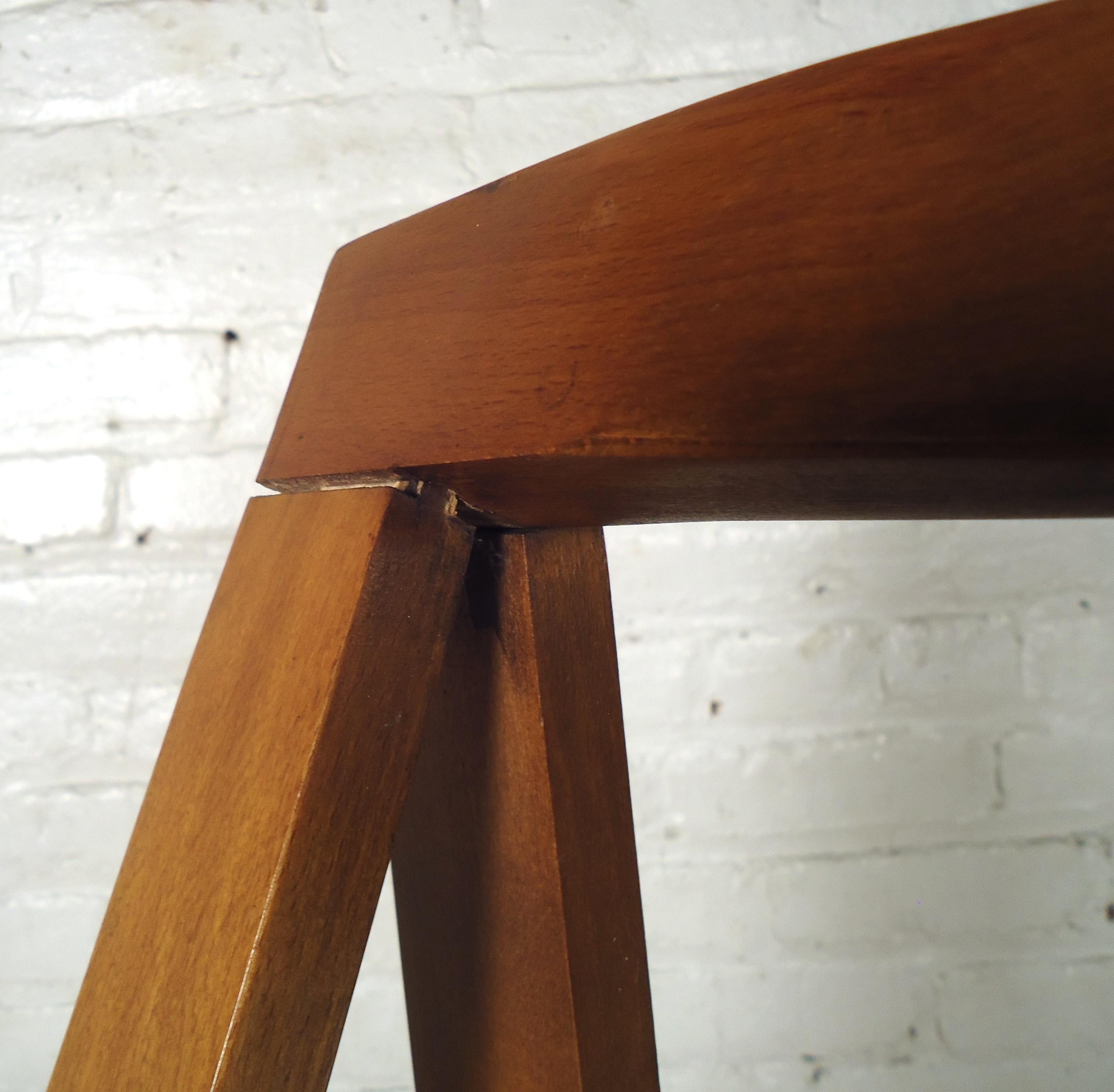 Wood Mid-Century Modern Drop Leaf Table and Chairs