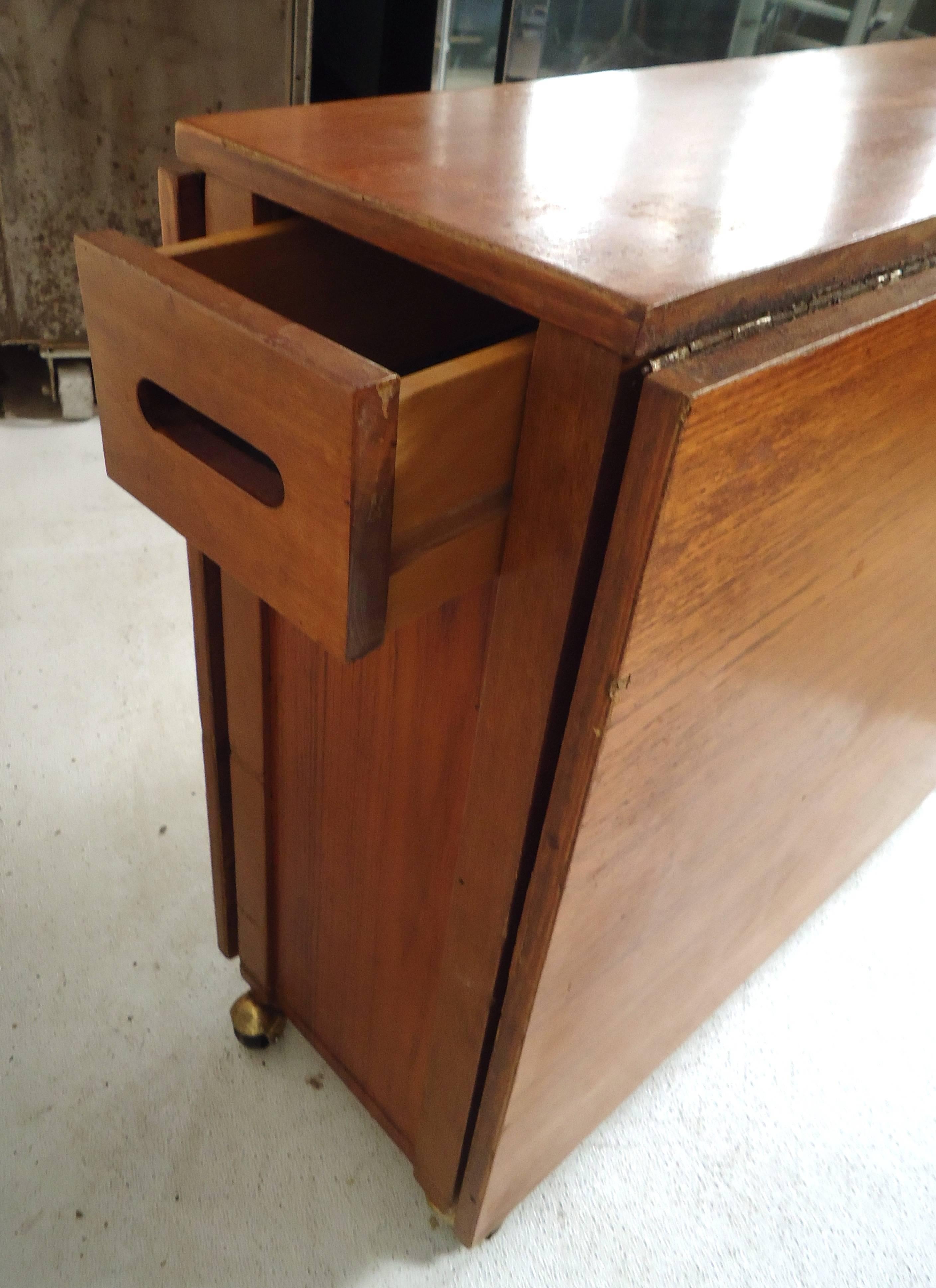 Mid-Century Modern Drop-Leaf Table 3