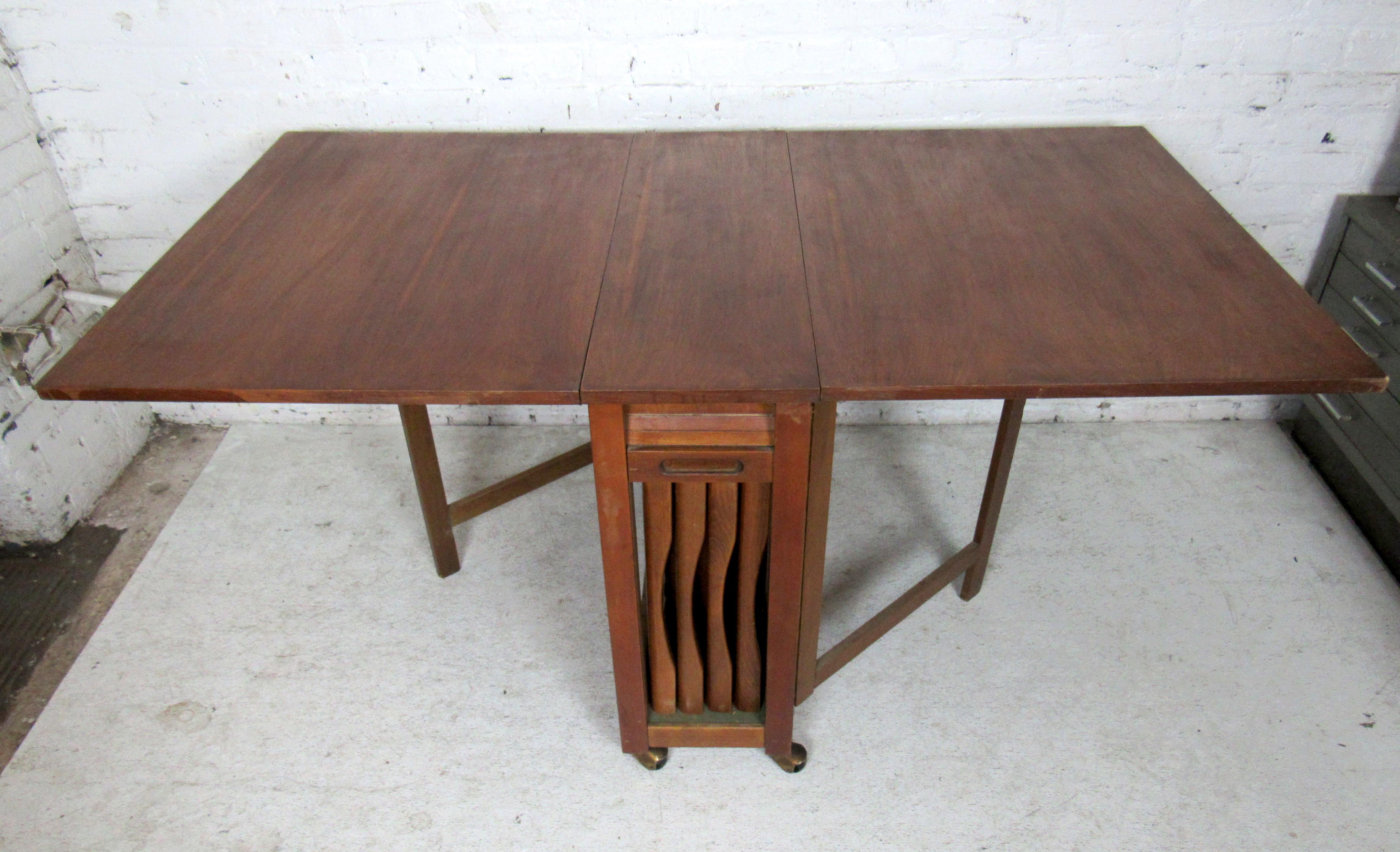 Mid-Century Modern Drop-Leaf Table 1